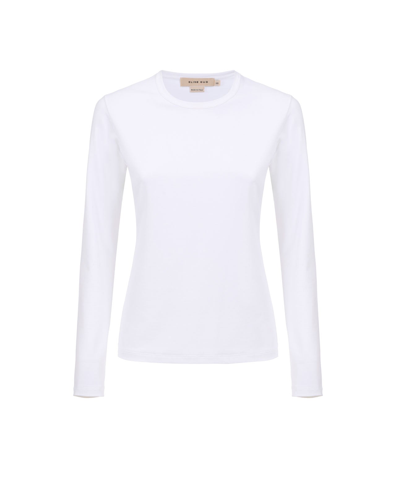 Long-Sleeve Fitted T-Shirt in Nair - White