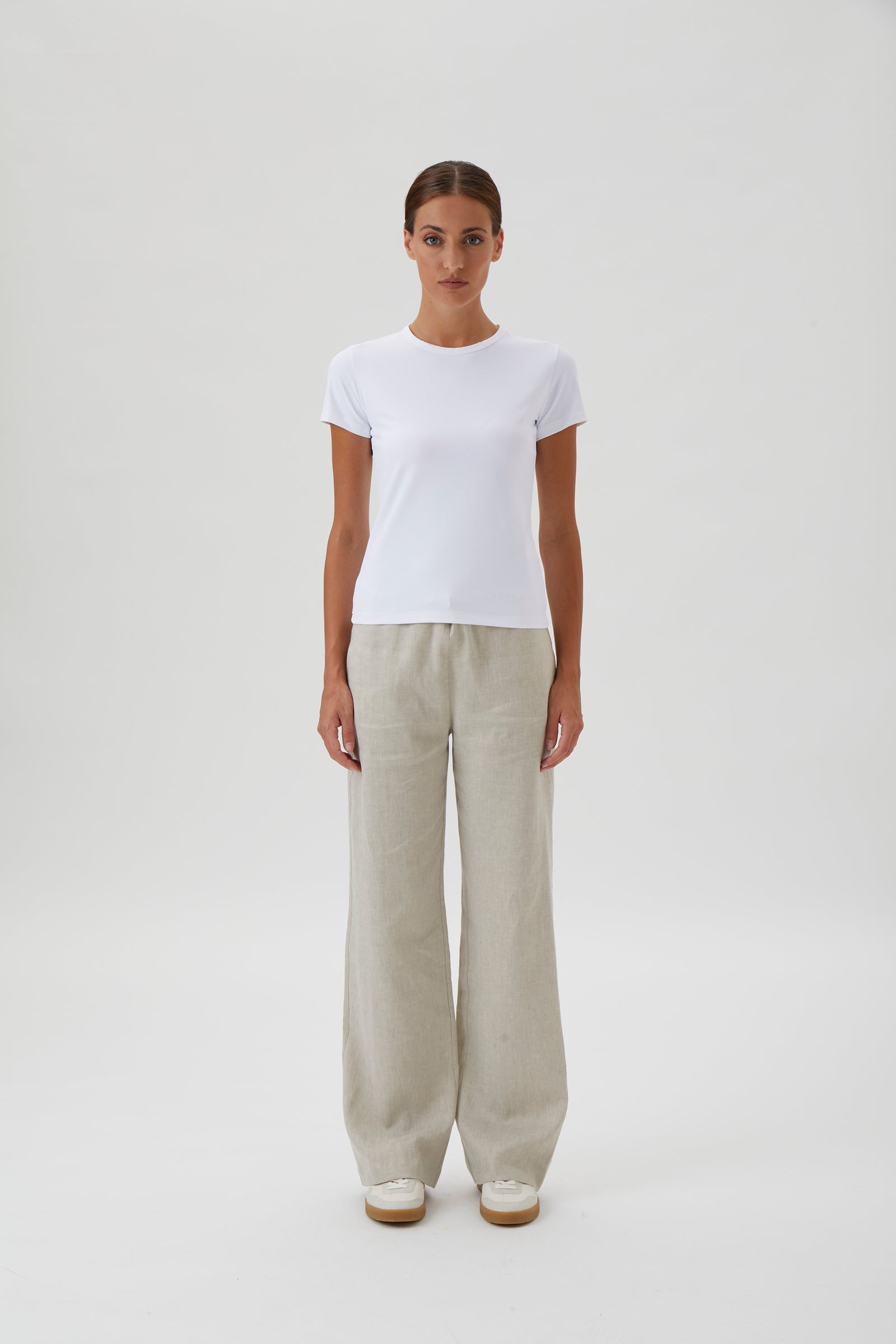 Short Sleeved Fitted T-shirt In Nilo - 1002 White