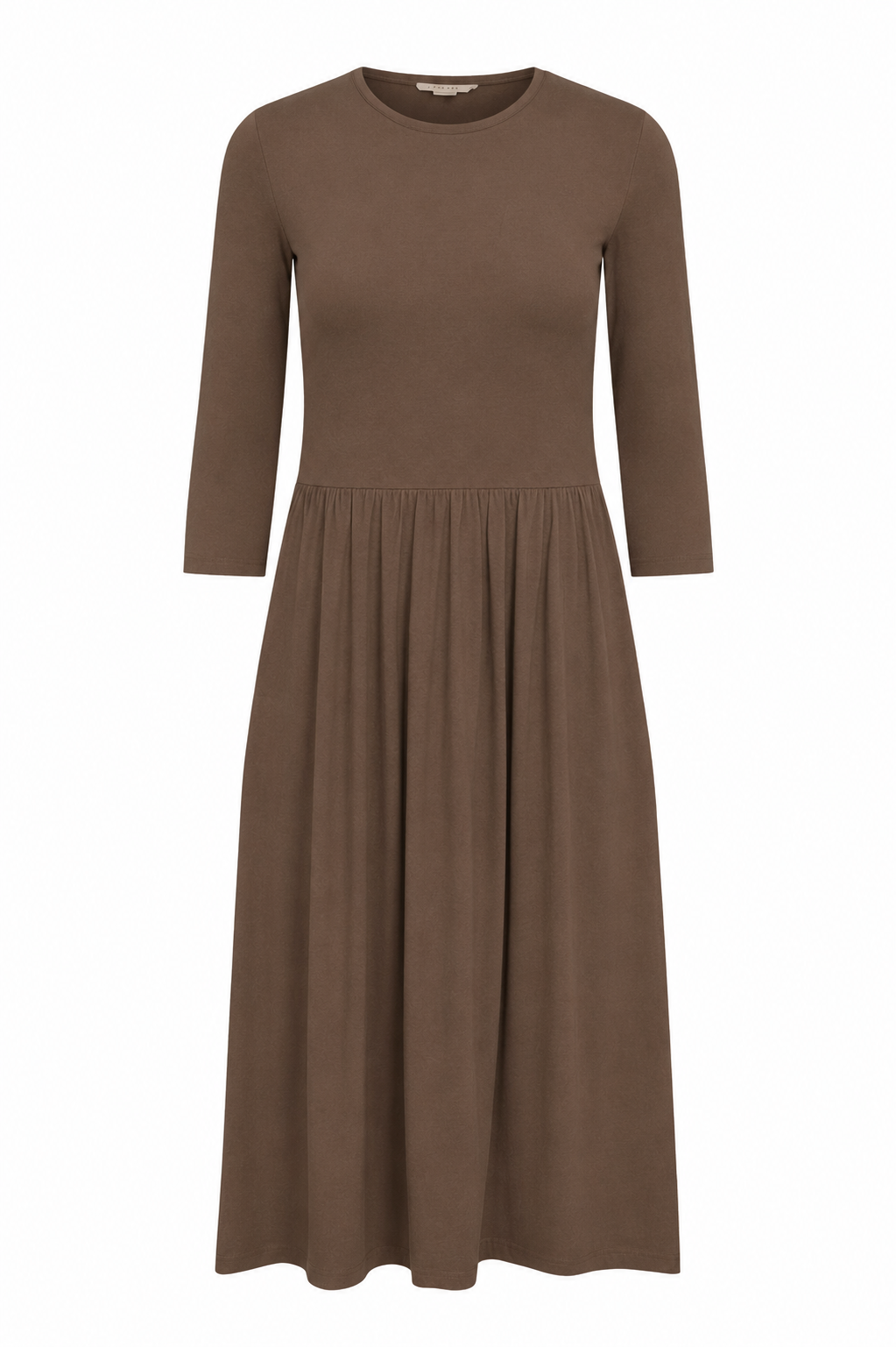 T-Shirt Dress with Pleated Skirt in NILO Jersey – Cioccolato| Elise Gug (Kopi)