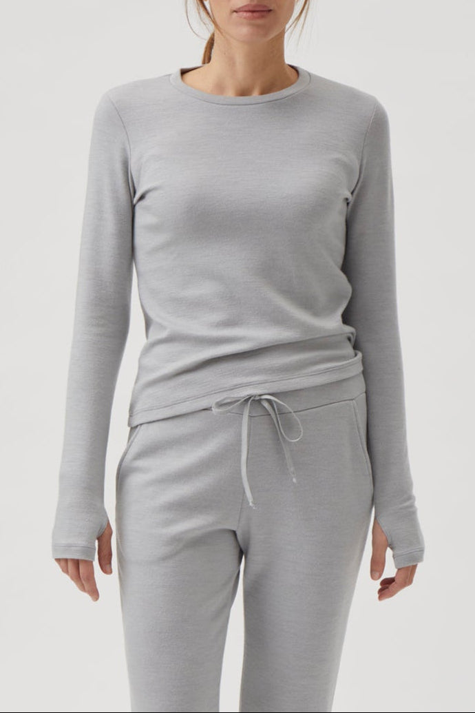 Classic T-shirt blouse detail at wrist - 1168 Light grey