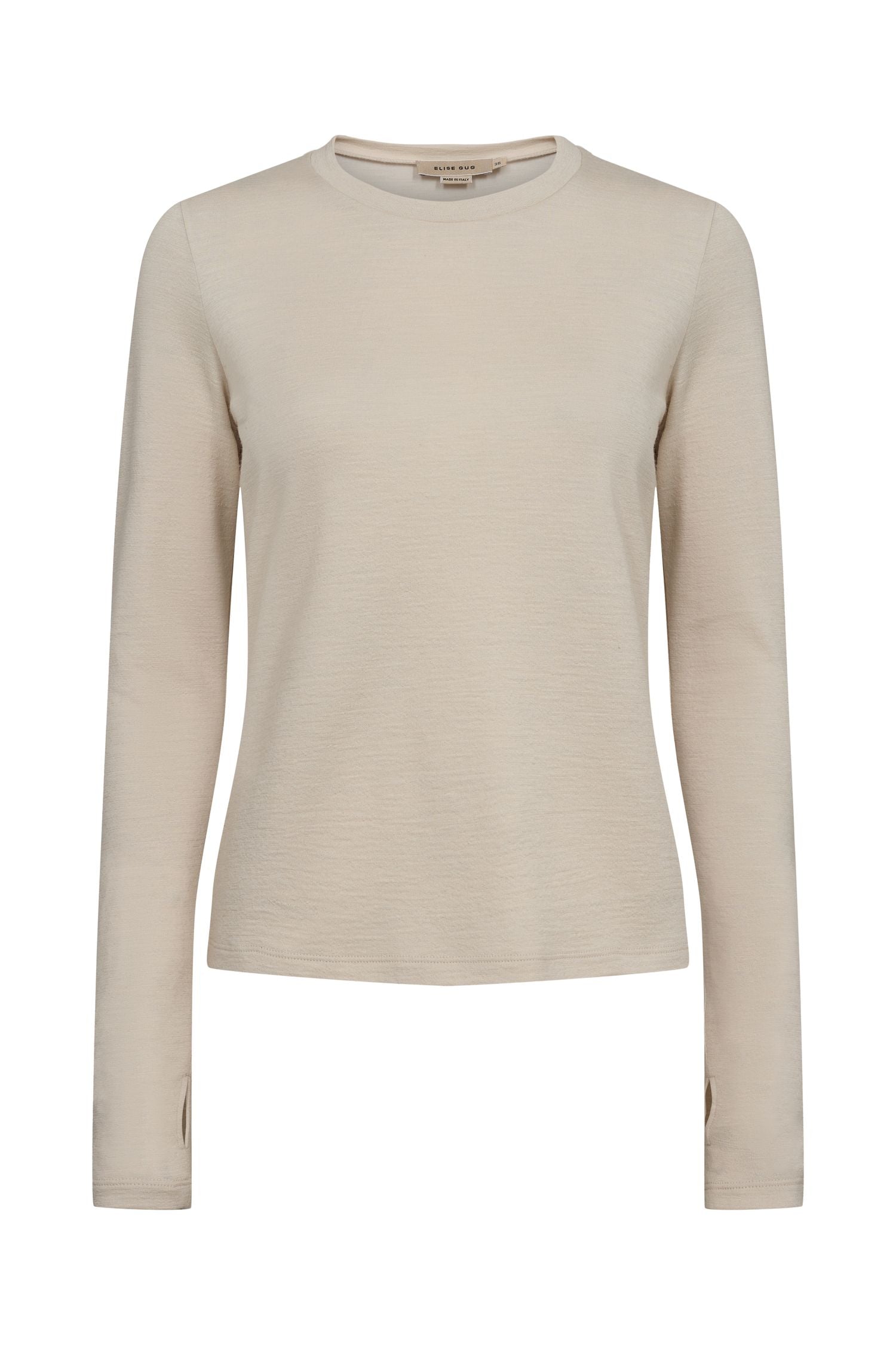 Classic T-shirt blouse detail at wrist - 1168 Beige