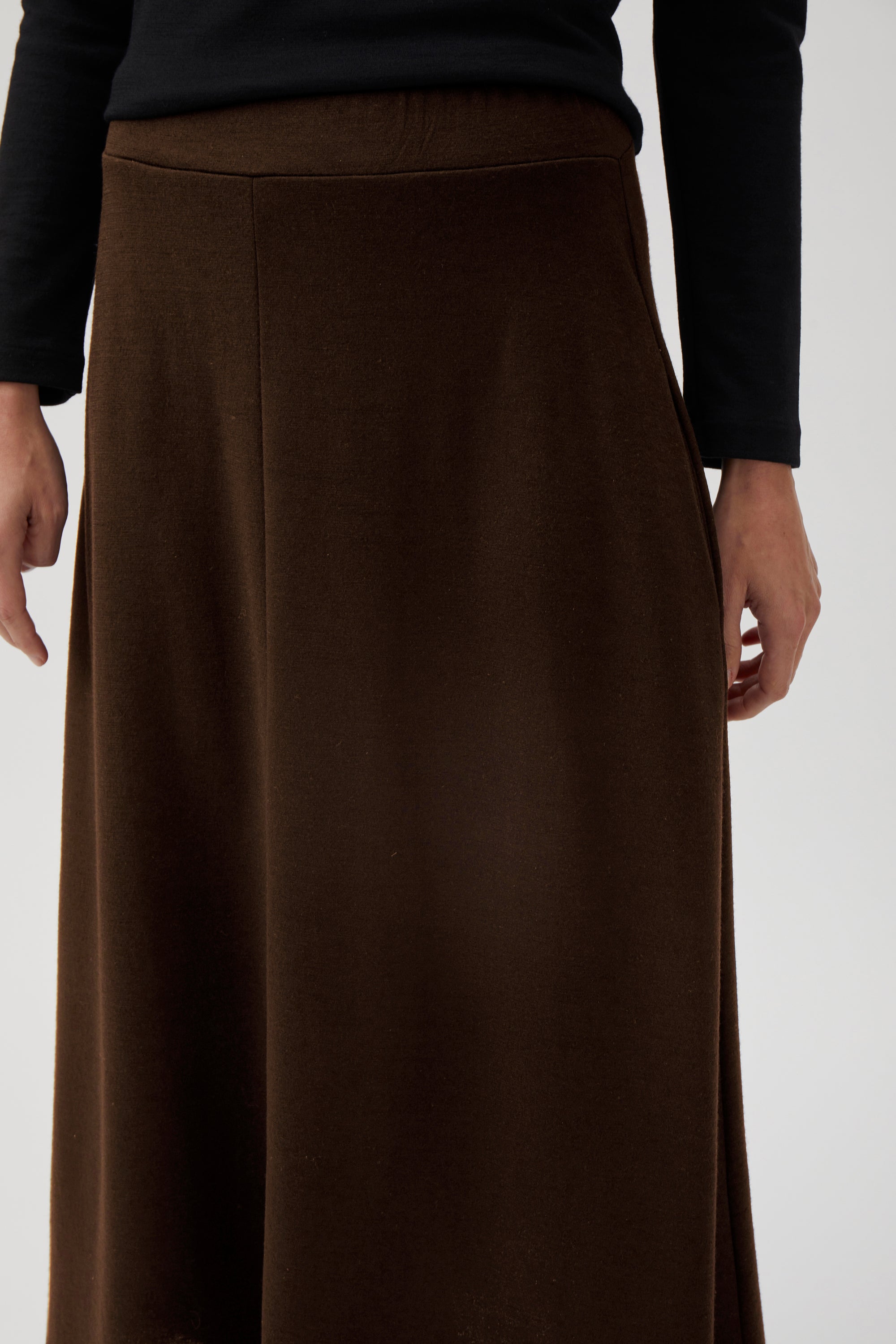 Wide flared skirt - Chocolate