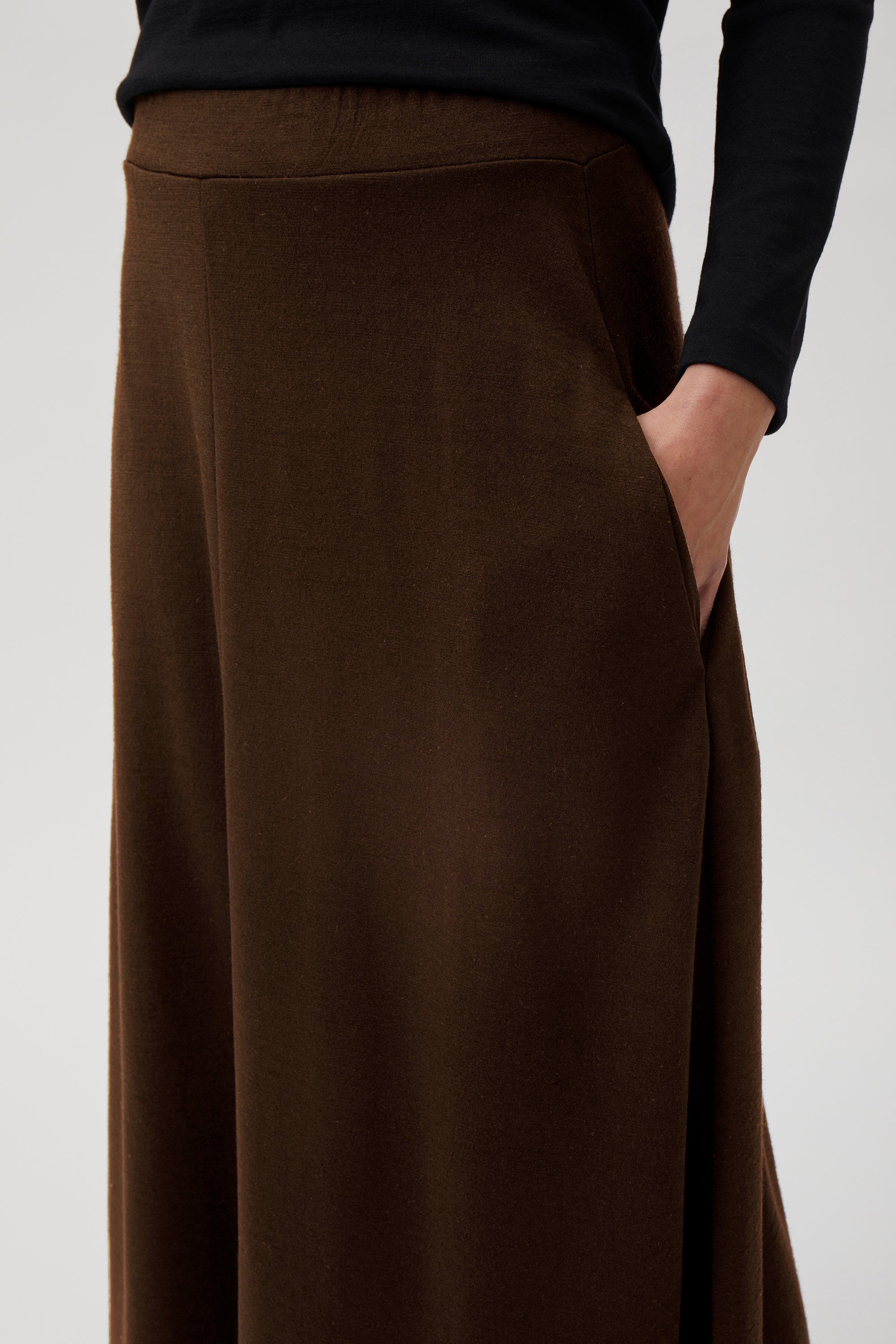 Wide flared skirt - Chocolate