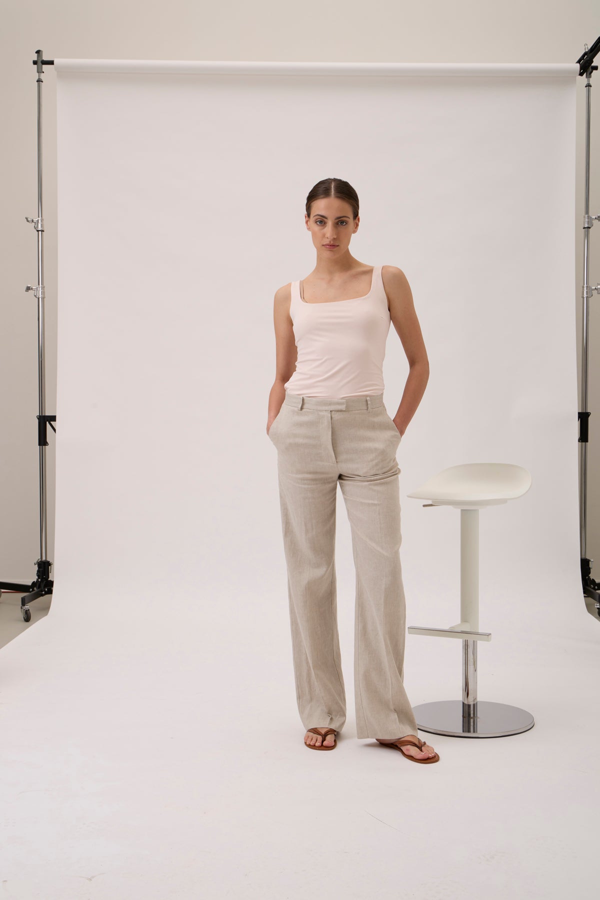 Tank top in double-layer luxury jersey (Nilo) - 149 Cipria