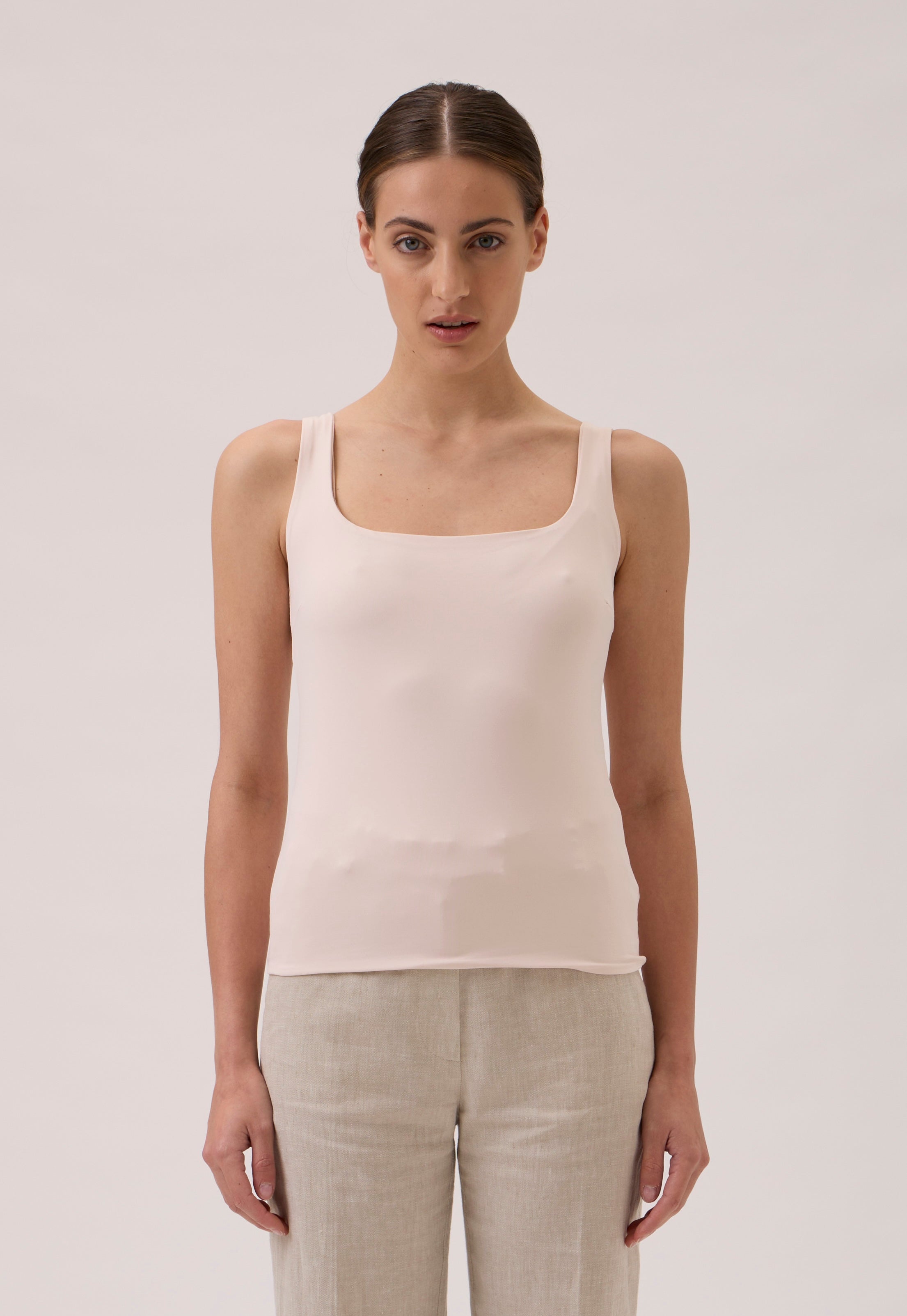 Tank top in double-layer luxury jersey (Nilo) - 149 Cipria