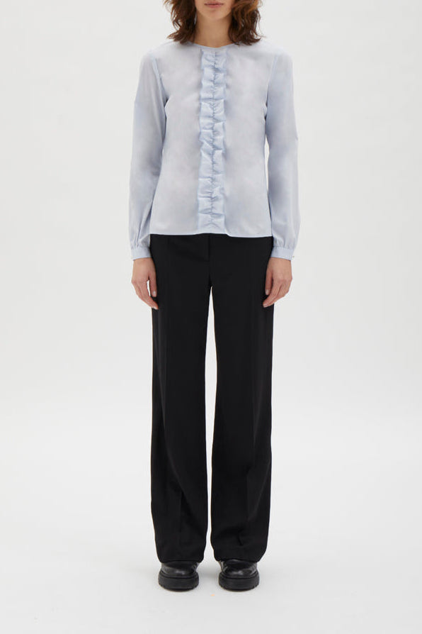 Classic blouse with ruffles - 208 Light Blue