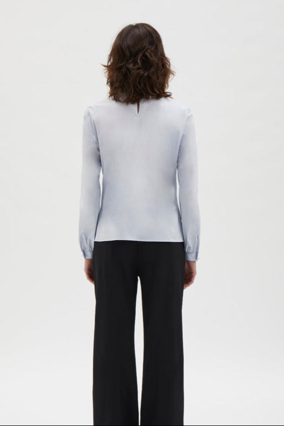 Classic blouse with ruffles - 208 Light Blue