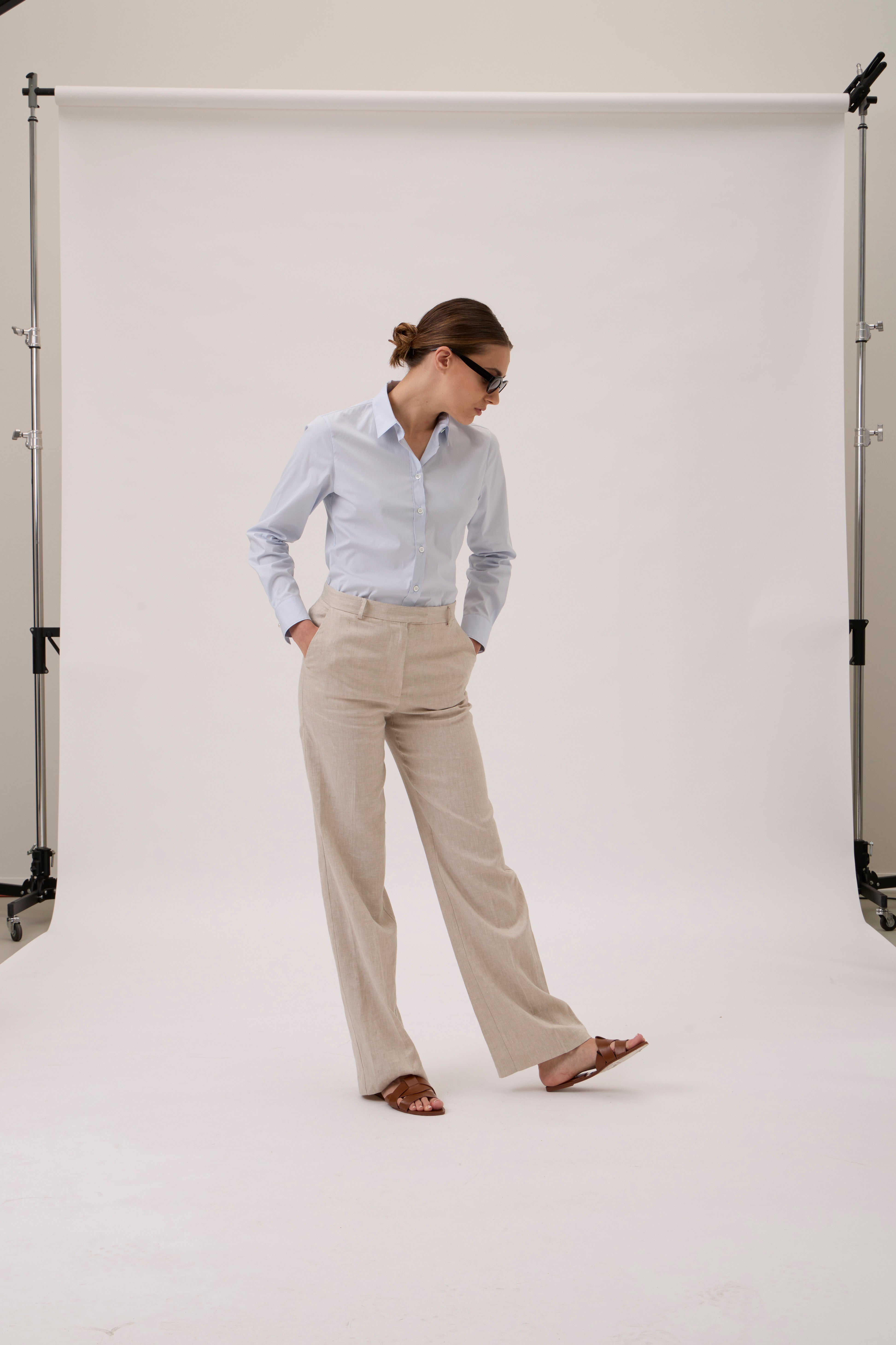 Pants-473b-Lino - Sand