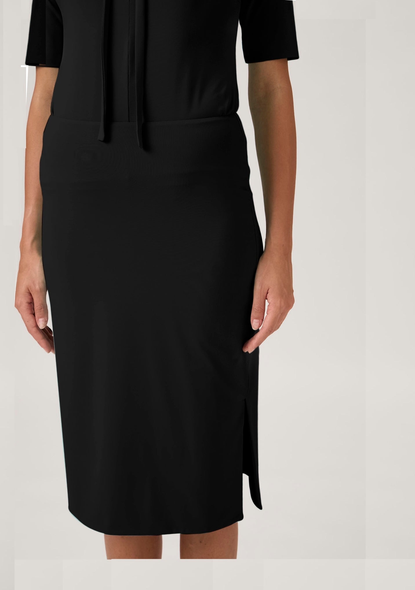 Midi Skirt with Slits – Nilo 3326M Black