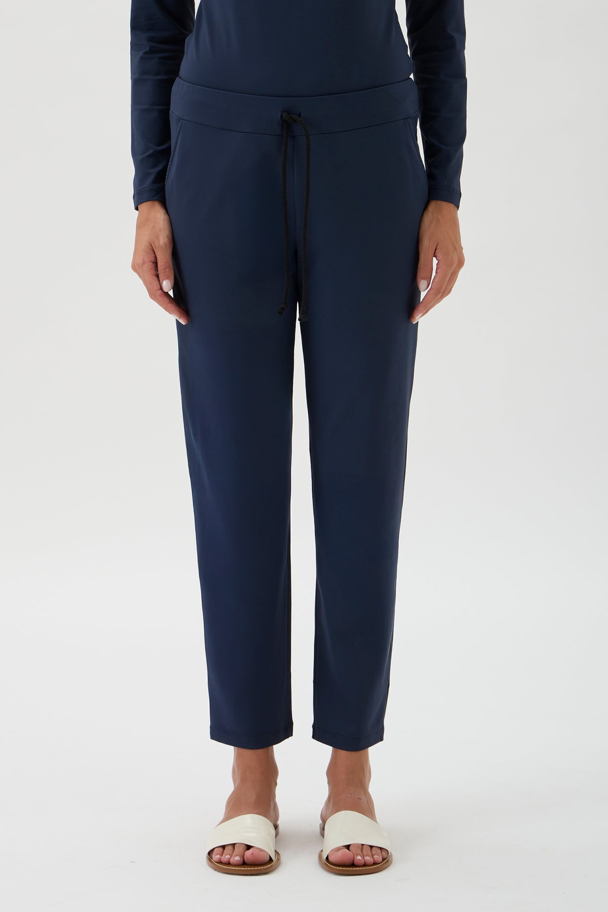 Drawstring Pants Straight Leg - 4015 NAIR BLUE CREW