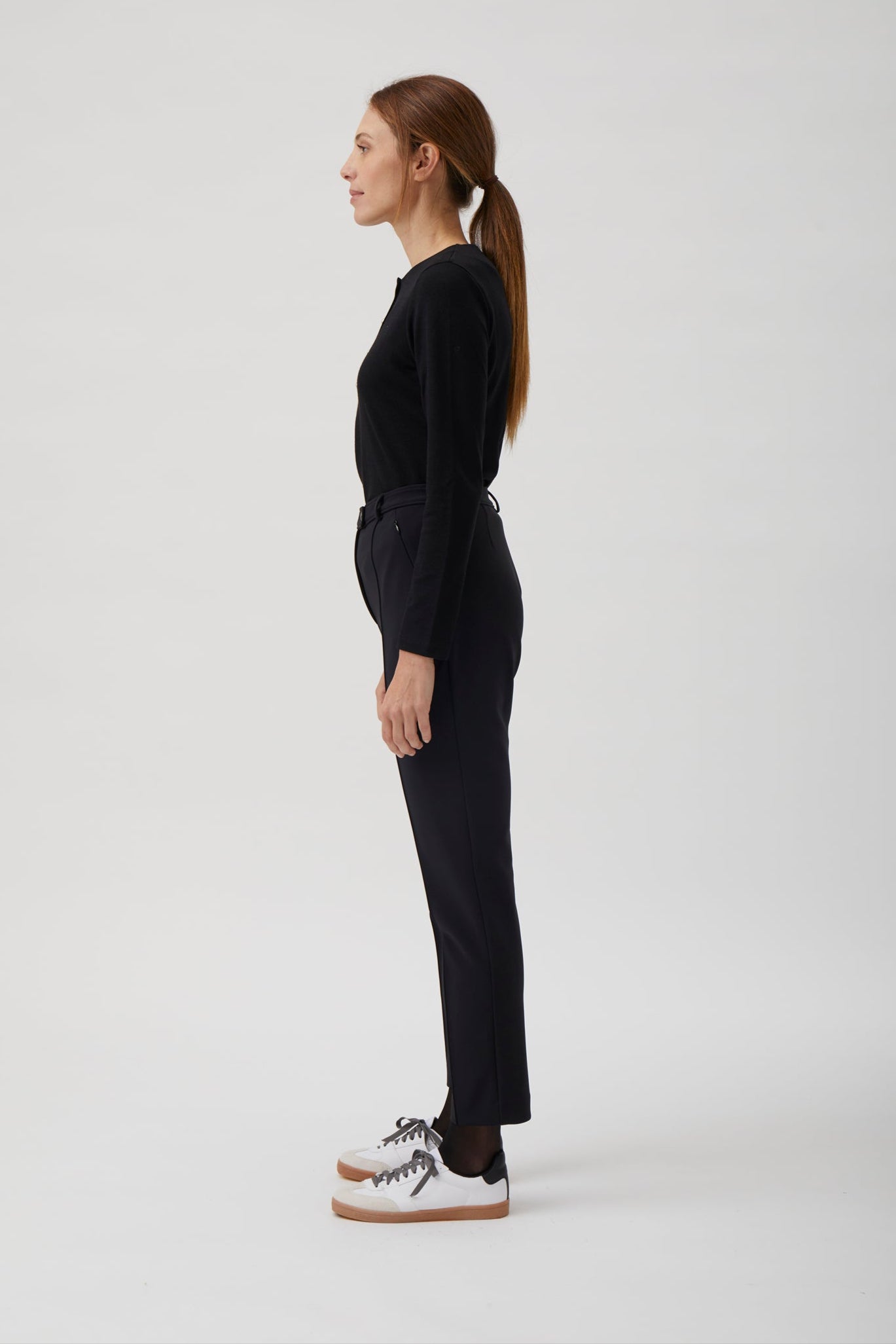 Slim High Waisted Pants - 4019 Black