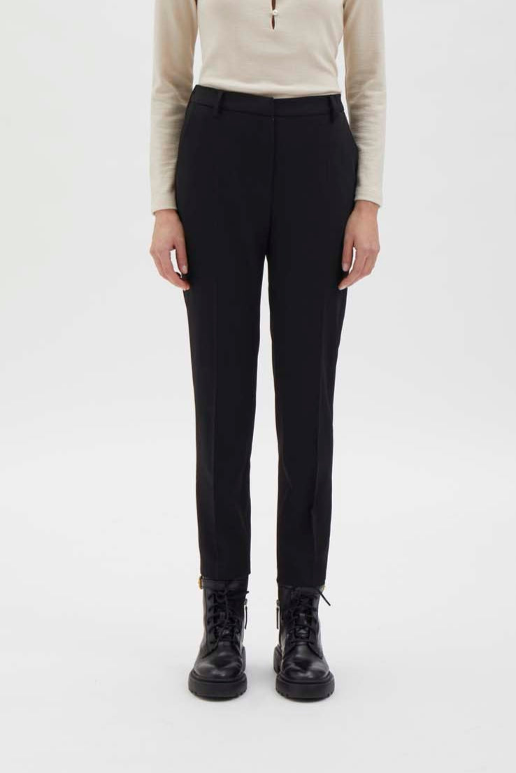 Cigarette pants with detail at waist - 489 Black
