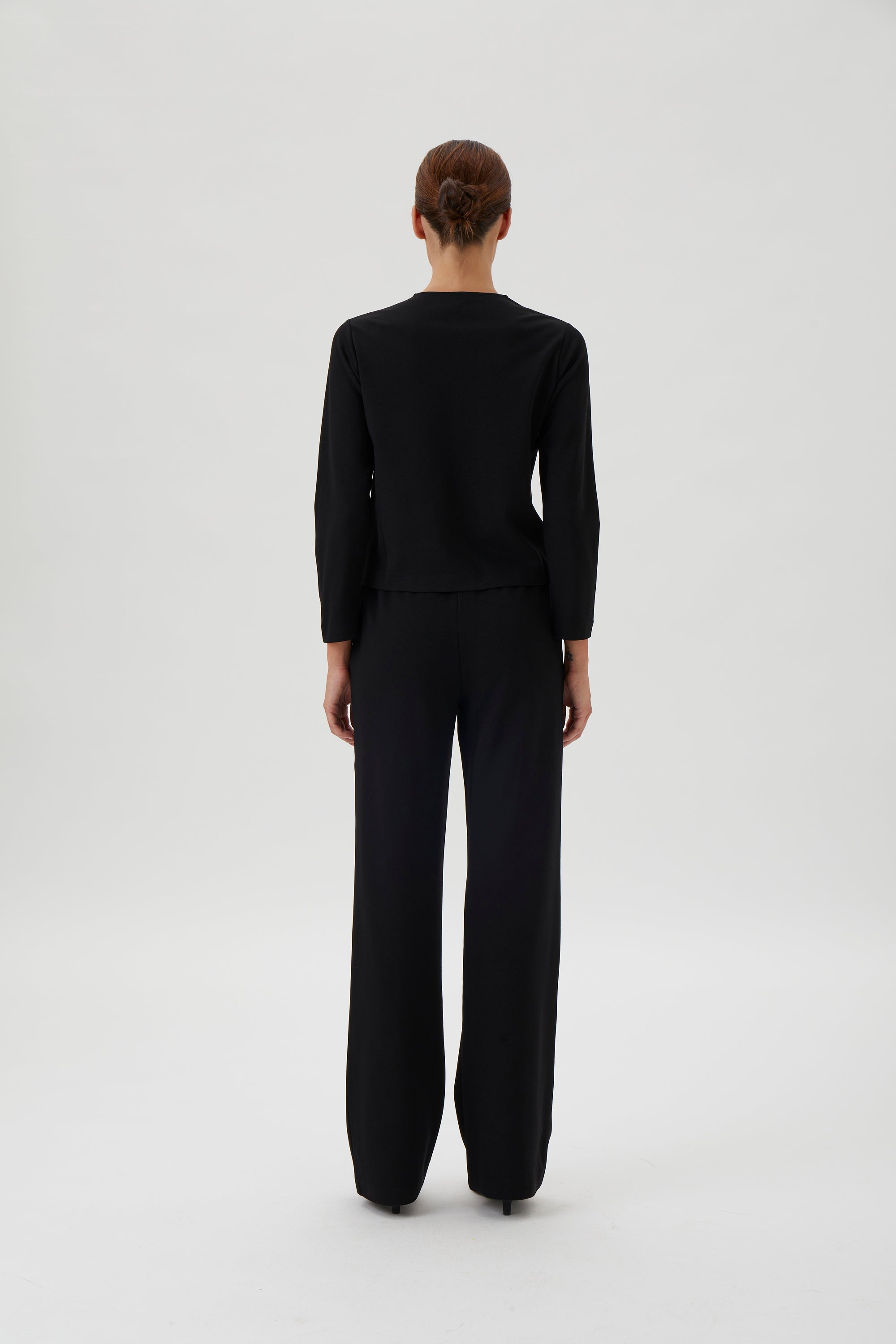 Relaxed Wide-Leg Trousers - Black