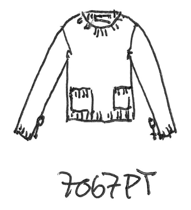 Soft Wool-Cashmere Sweater with Patch Pockets - 7067PT - Rosa