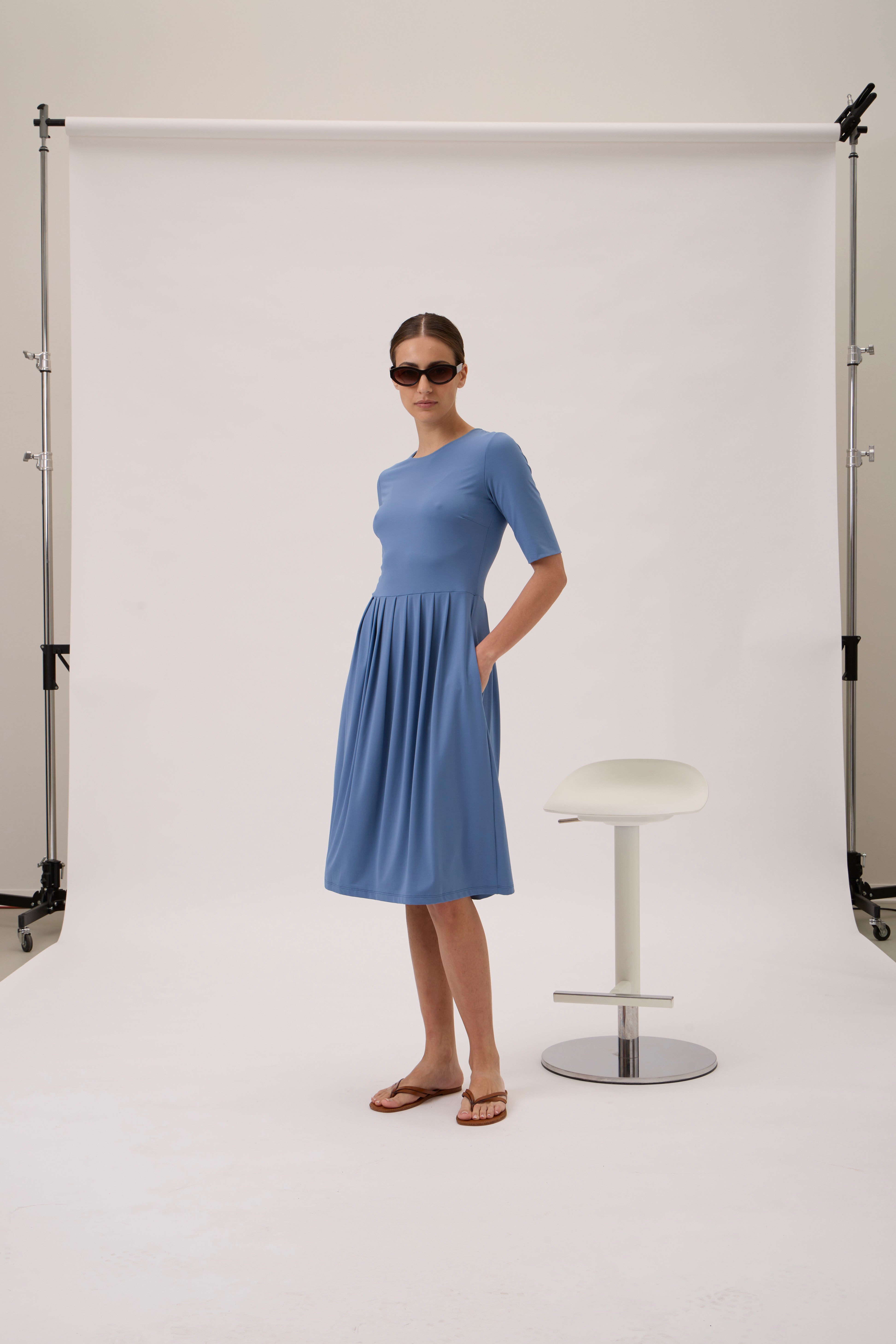 DRESS SHORT SLEEVES 9474 NILO Dusty Blue