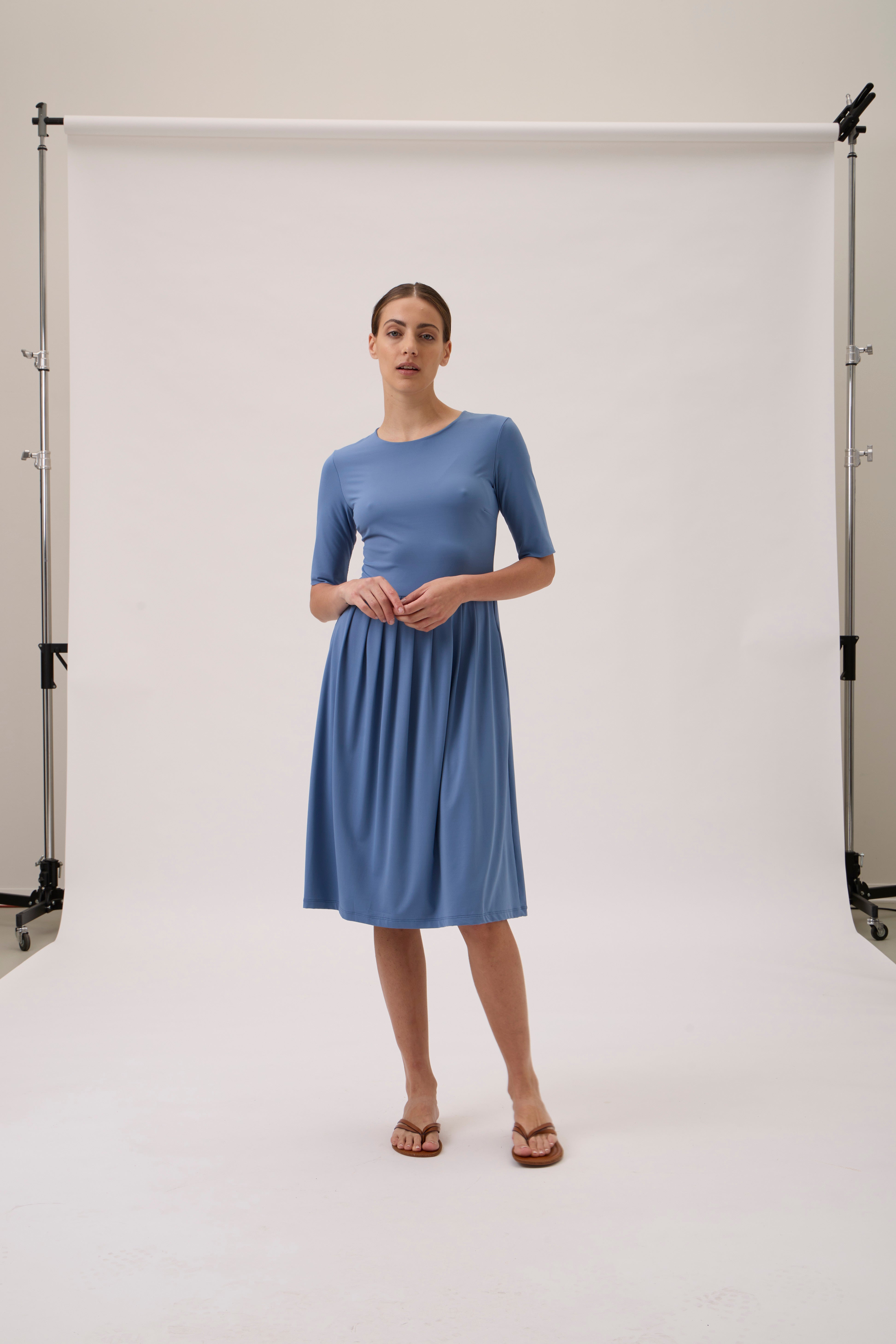 DRESS SHORT SLEEVES 9474 NILO Dusty Blue