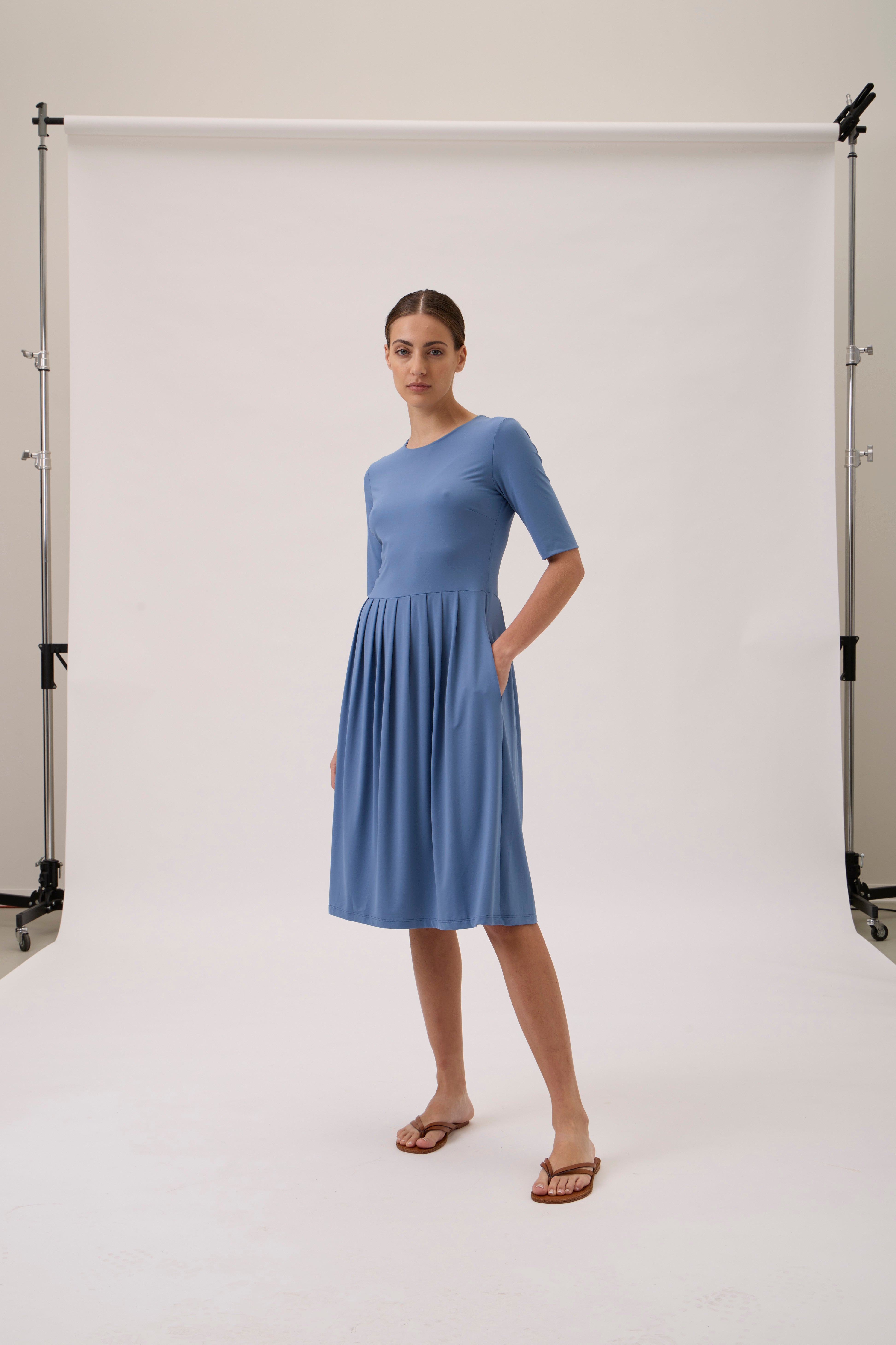 DRESS SHORT SLEEVES 9474 NILO Dusty Blue