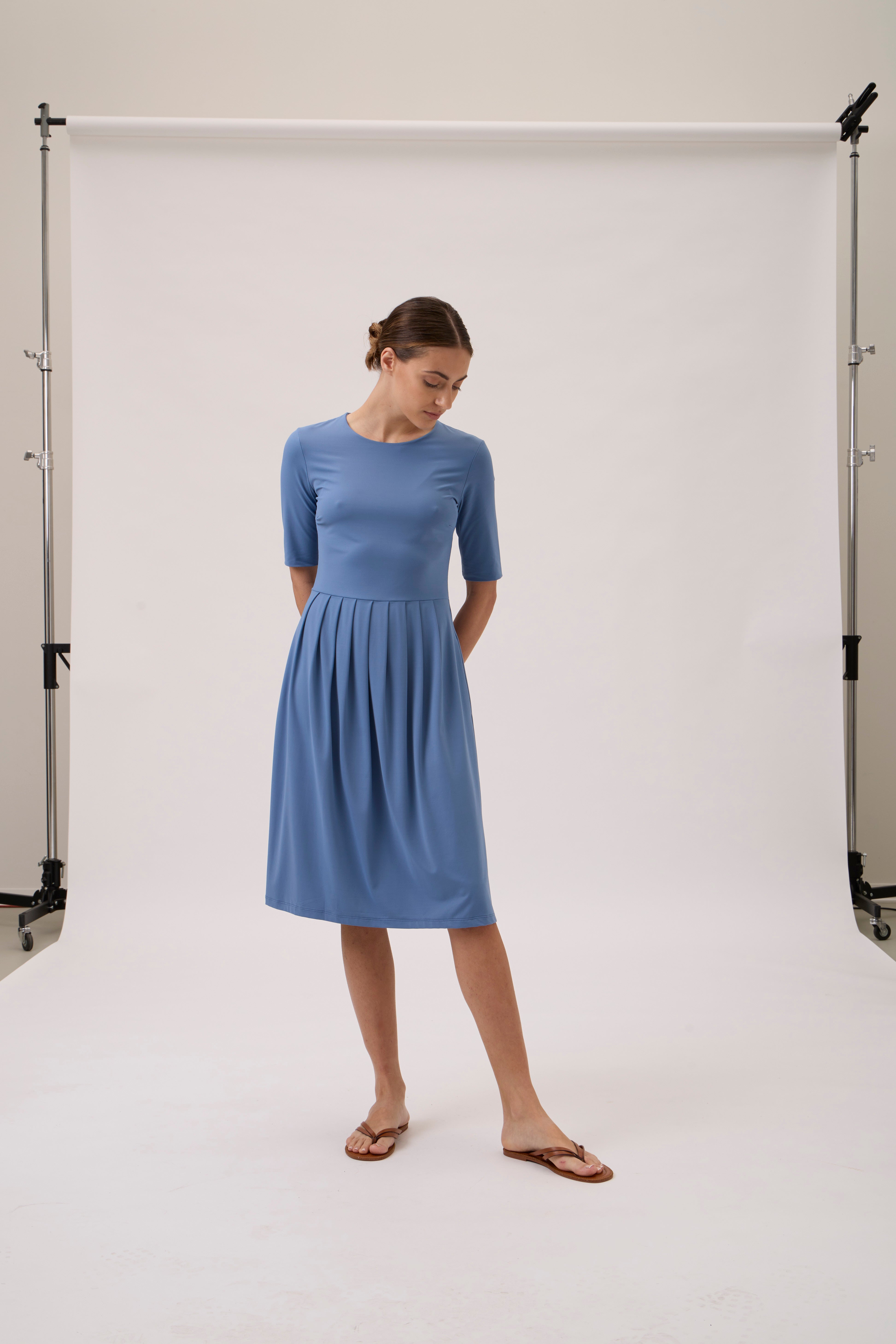 DRESS SHORT SLEEVES 9474 NILO Dusty Blue