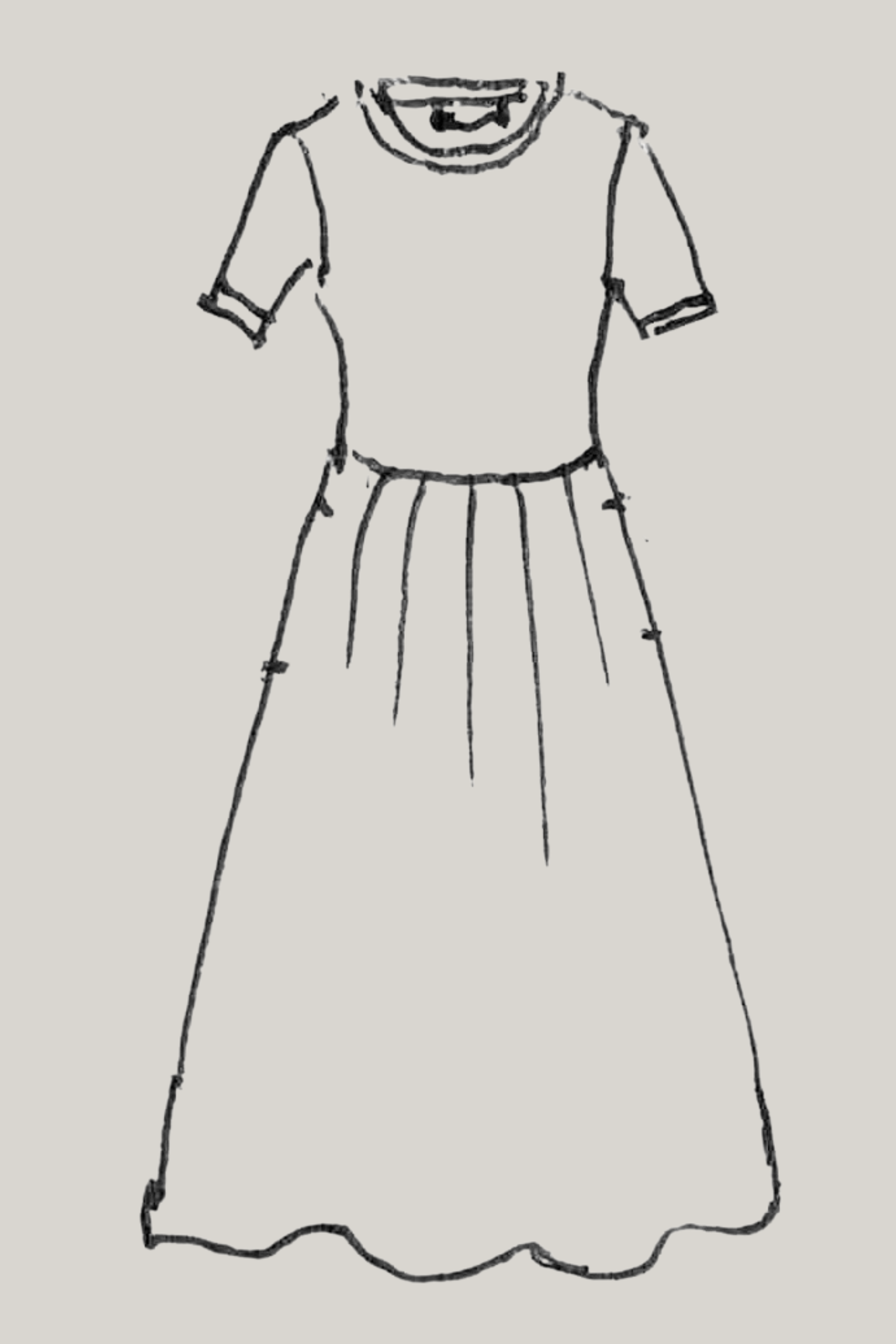 Pleated T-shirt Dress - 9500 Print Verde