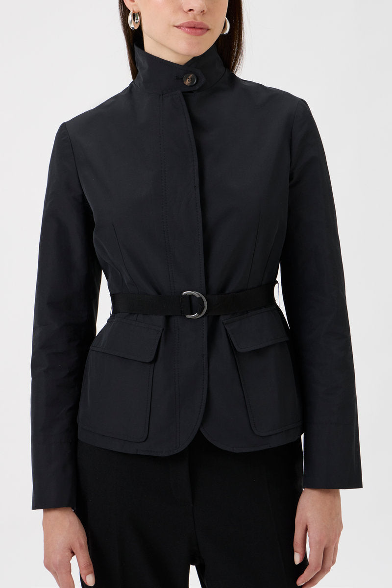 Belted Cotton Blend Jacket – 5040 Canguro Black