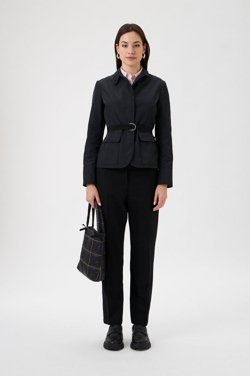 Belted Cotton Blend Jacket – 5040 Canguro Black