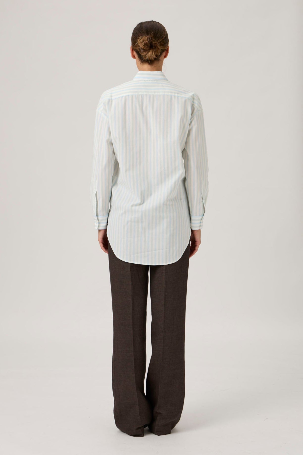 Classic Button-Up Shirt with Pocket - Stripes