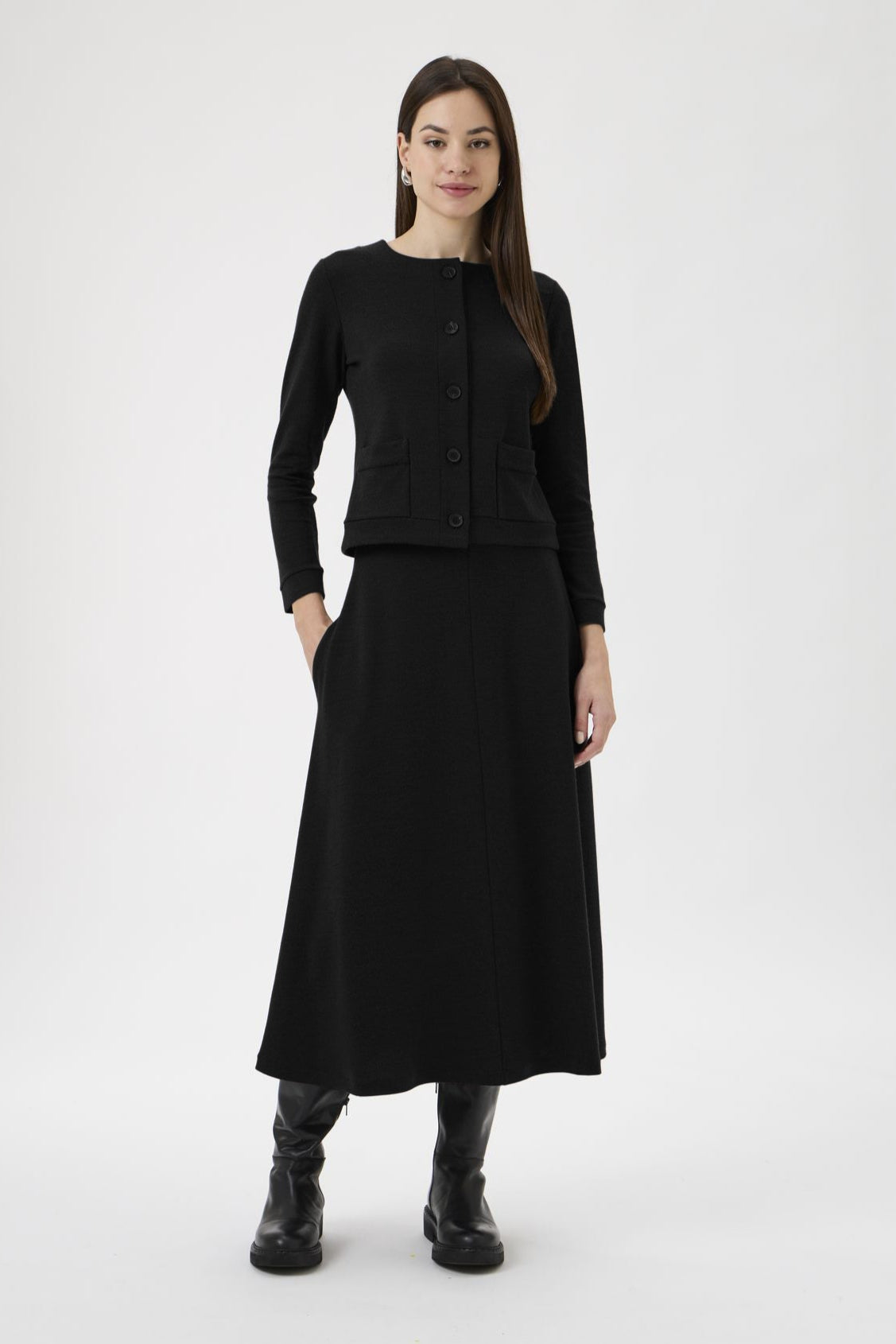 Cardigan With Pockets - 1007 Black