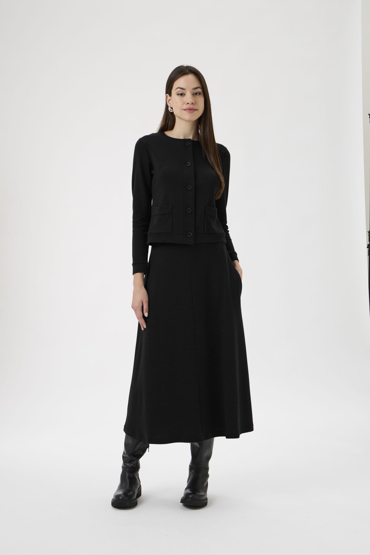 Cardigan With Pockets - 1007 Black