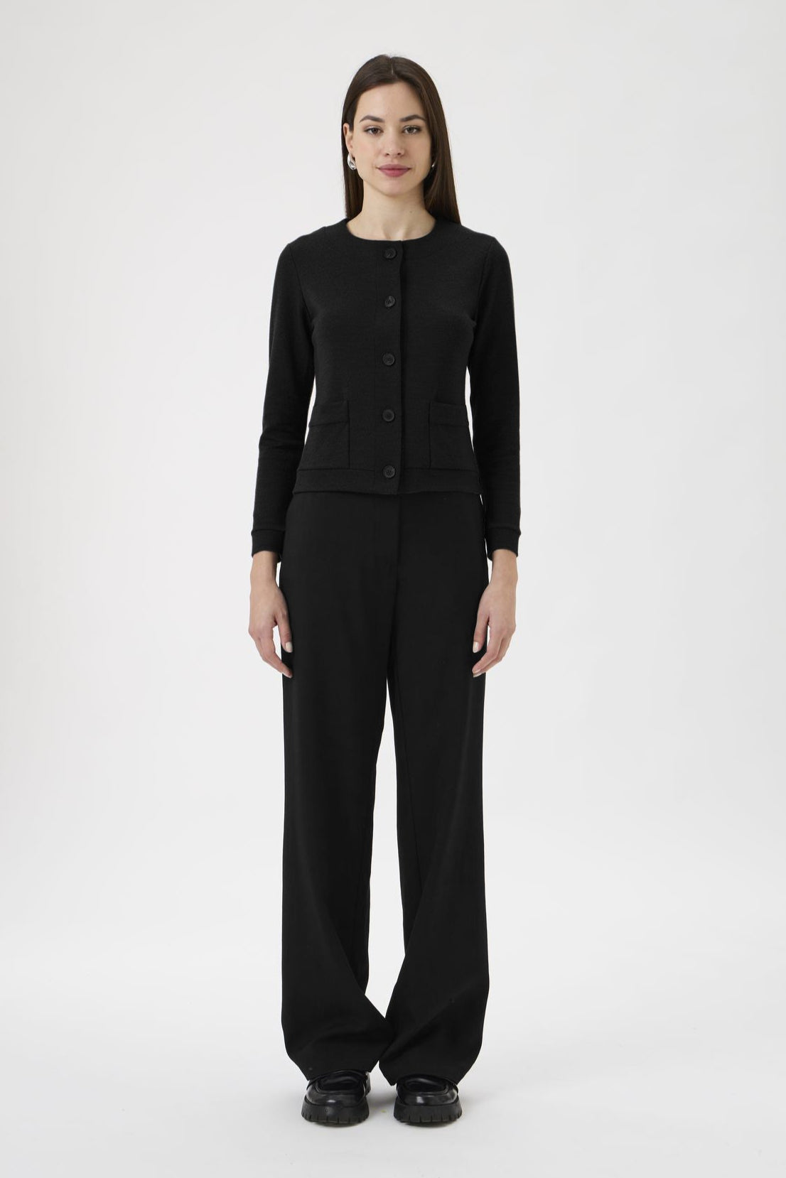 Cardigan With Pockets - 1007 Black