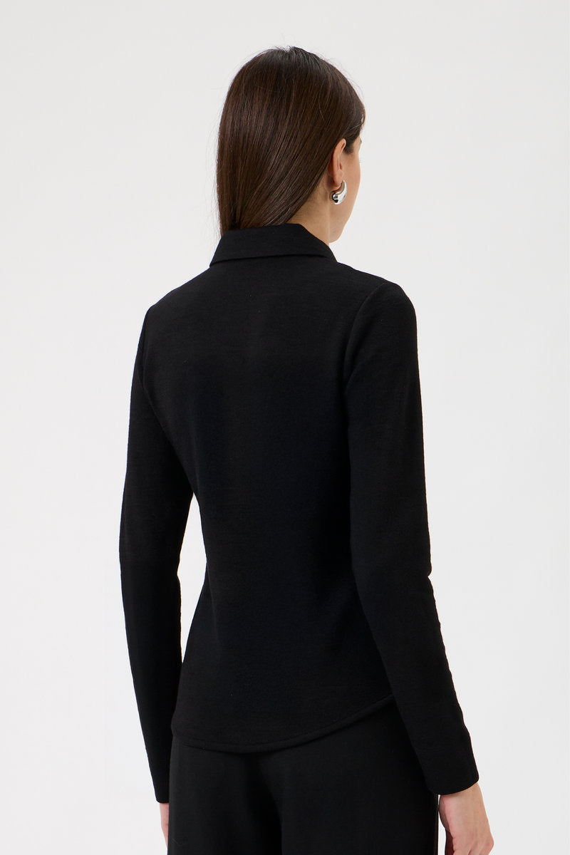 A lightweight jersey shirt blouse Darfo - 1171 Black