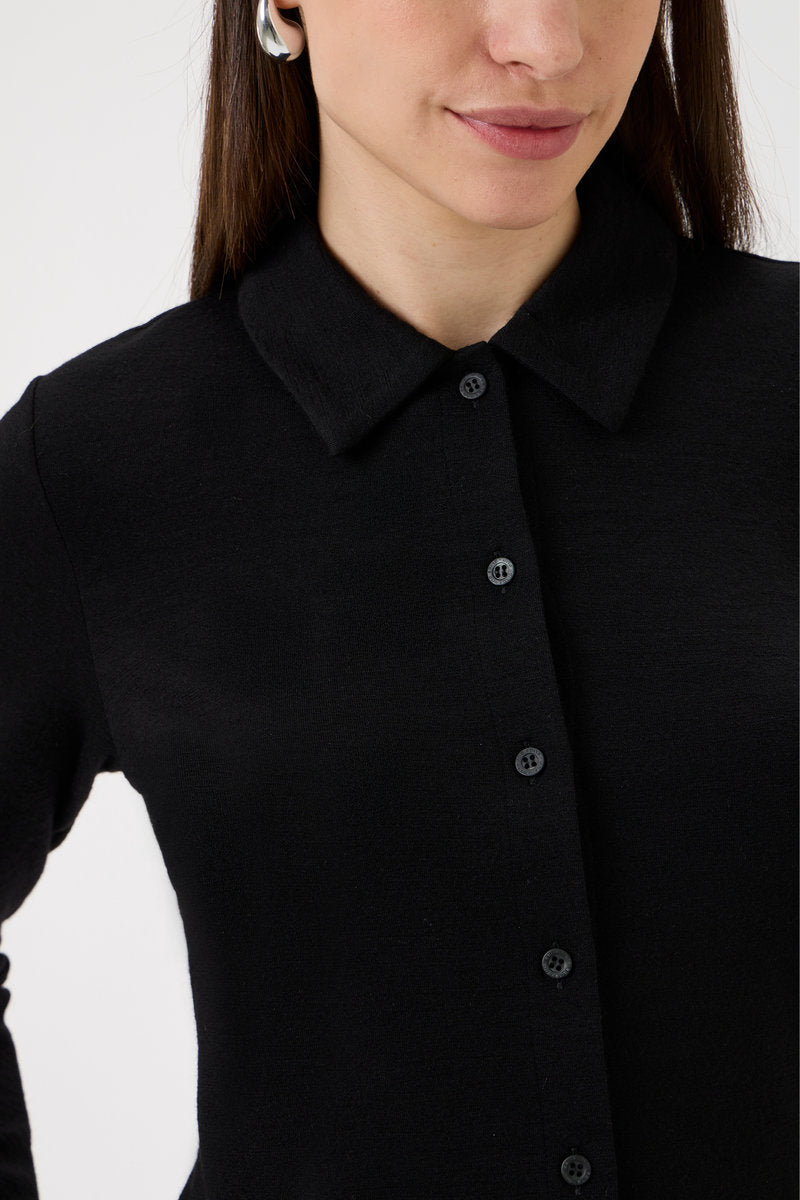 A lightweight jersey shirt blouse Darfo - 1171 Black