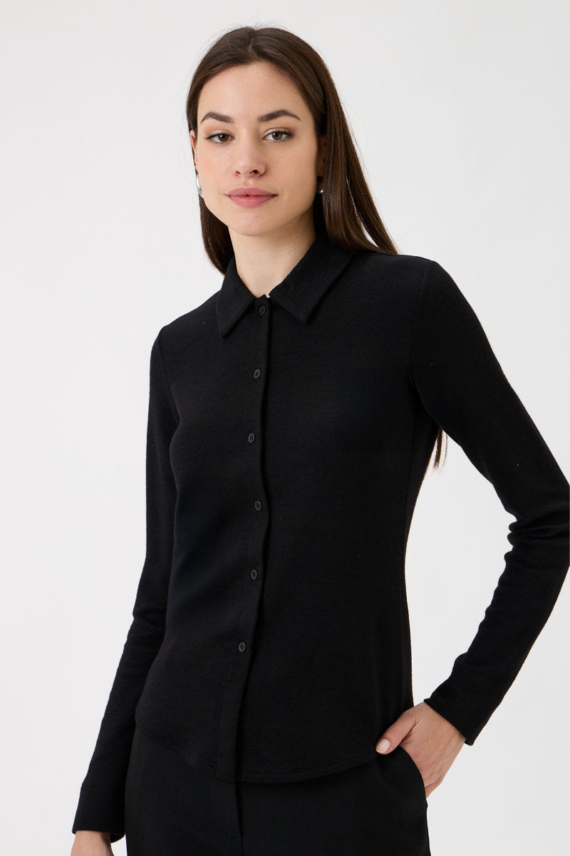 A lightweight jersey shirt blouse Darfo - 1171 Black