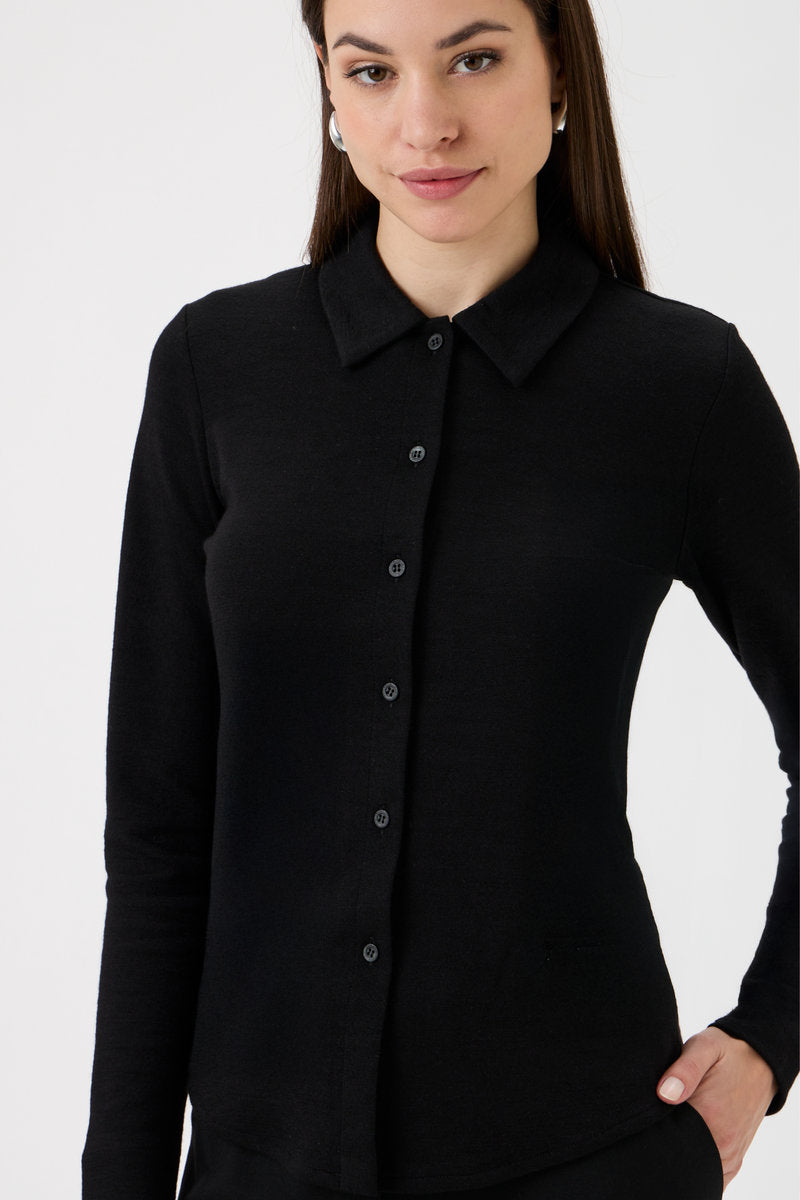 A lightweight jersey shirt blouse Darfo - 1171 Black