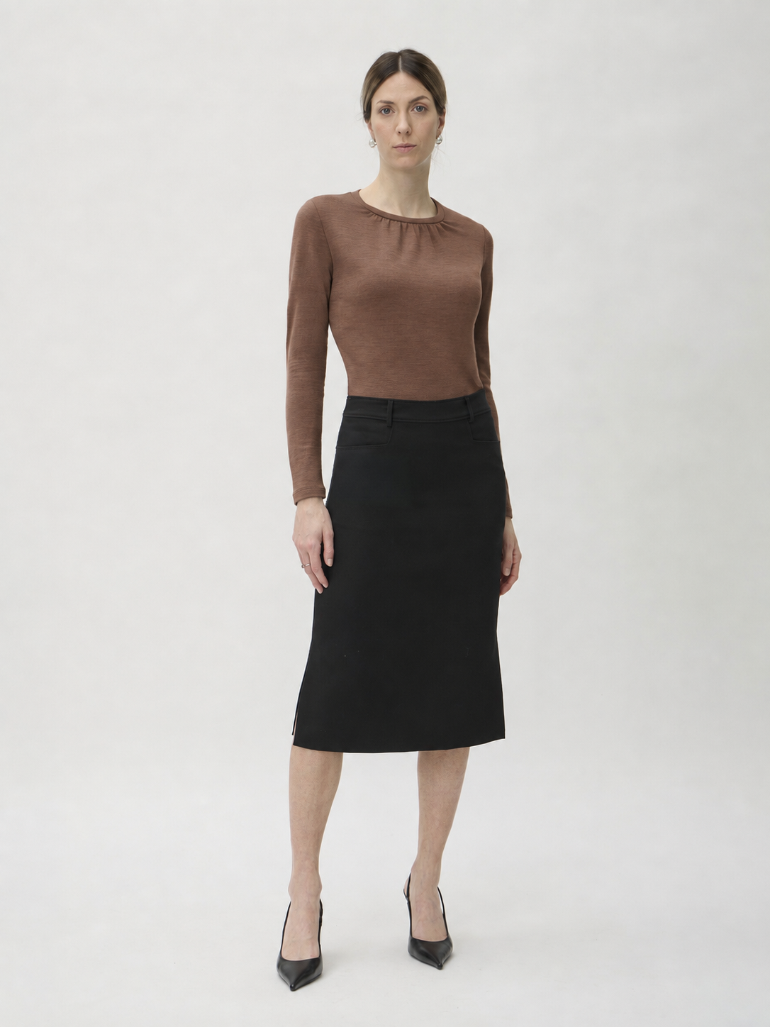 Blouse Wrinkled Neckline in Darfo – 1200 Ambra