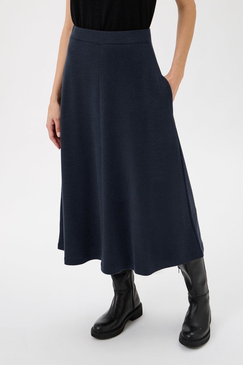 Medium Length Wide Flared Skirt Darfo - 3348 Blue