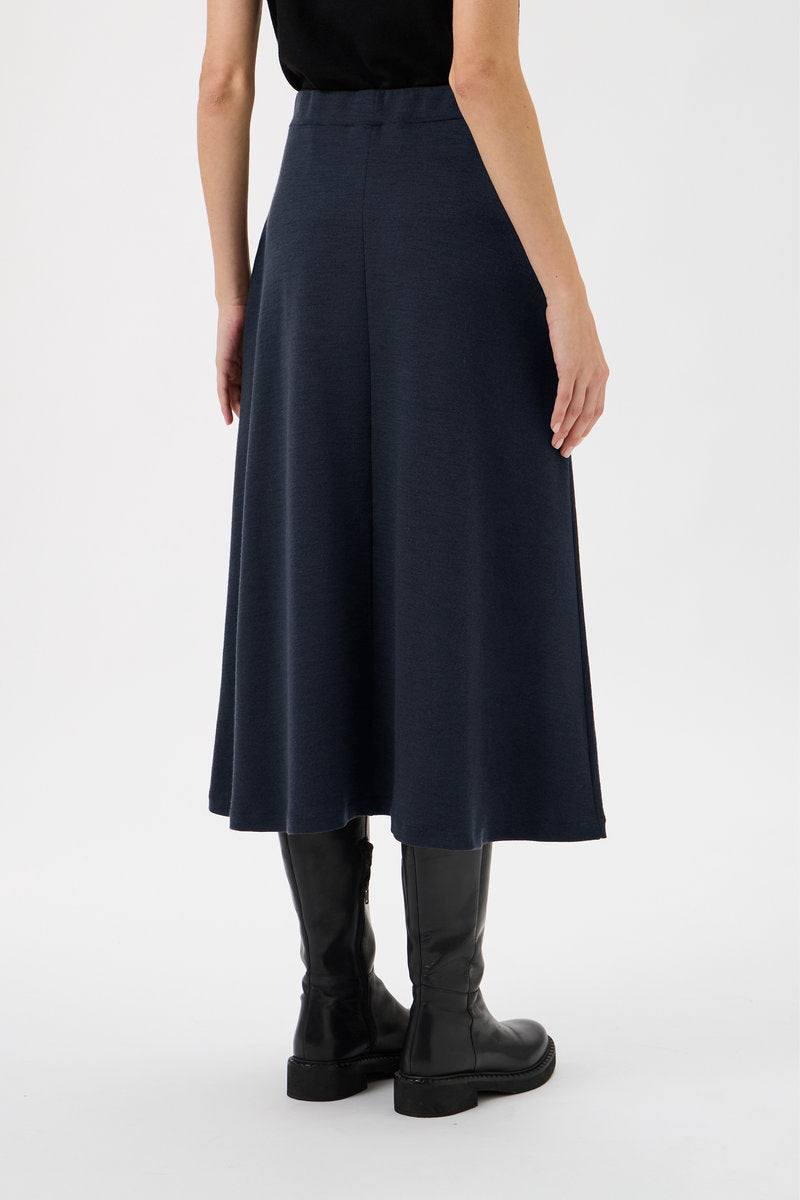 Medium Length Wide Flared Skirt Darfo - 3348 Blue