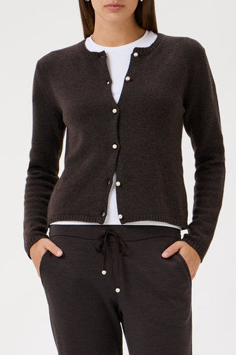 Cardigan Pearl Buttons - 5004 Cioccolato