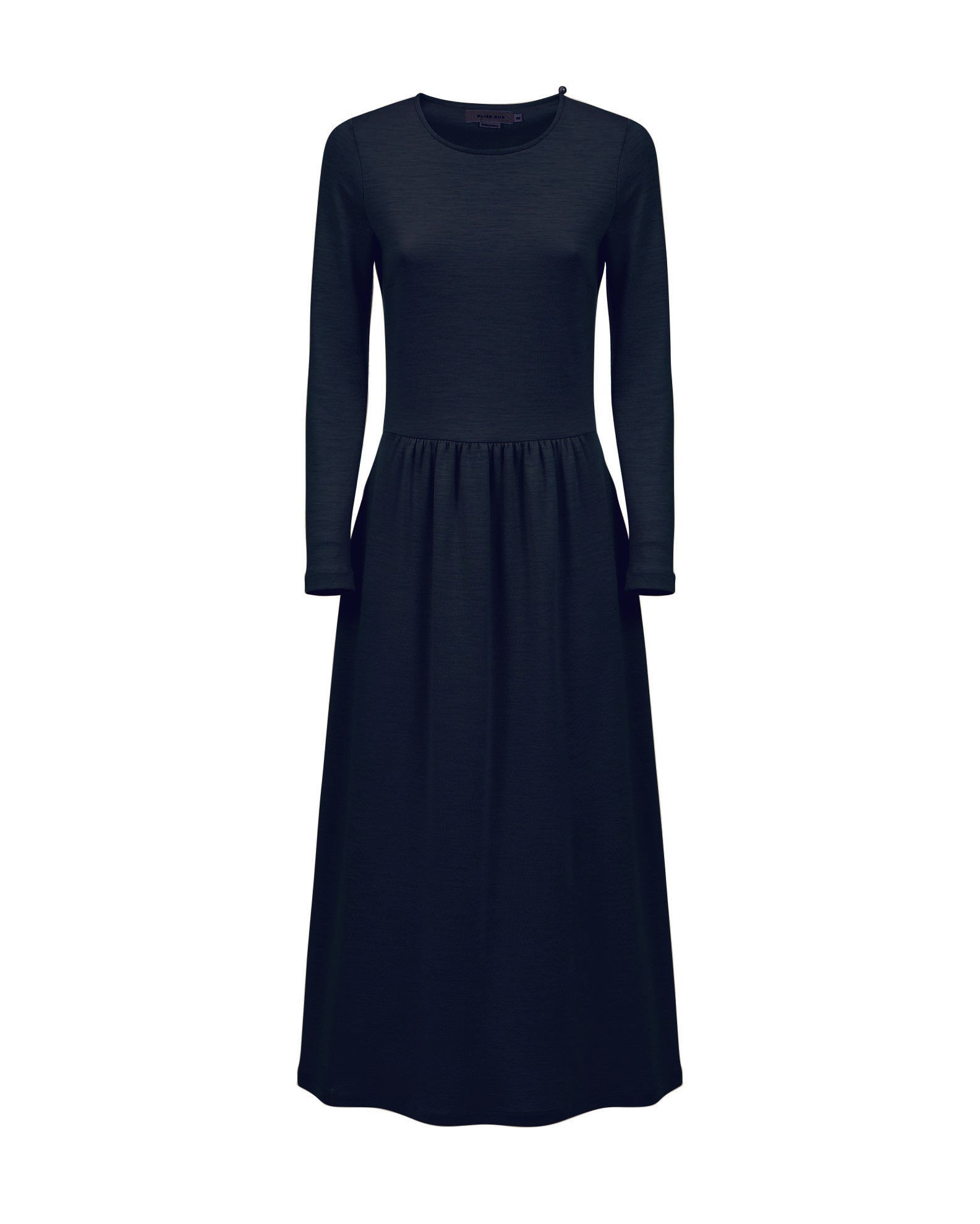 Gug Dress Open Round Neck Long Sleeves Medium - 9483 Blue