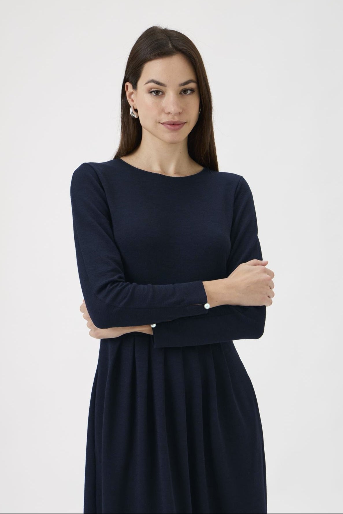 Classic Gug Dress With Pleated Skirt - 9486A Blue