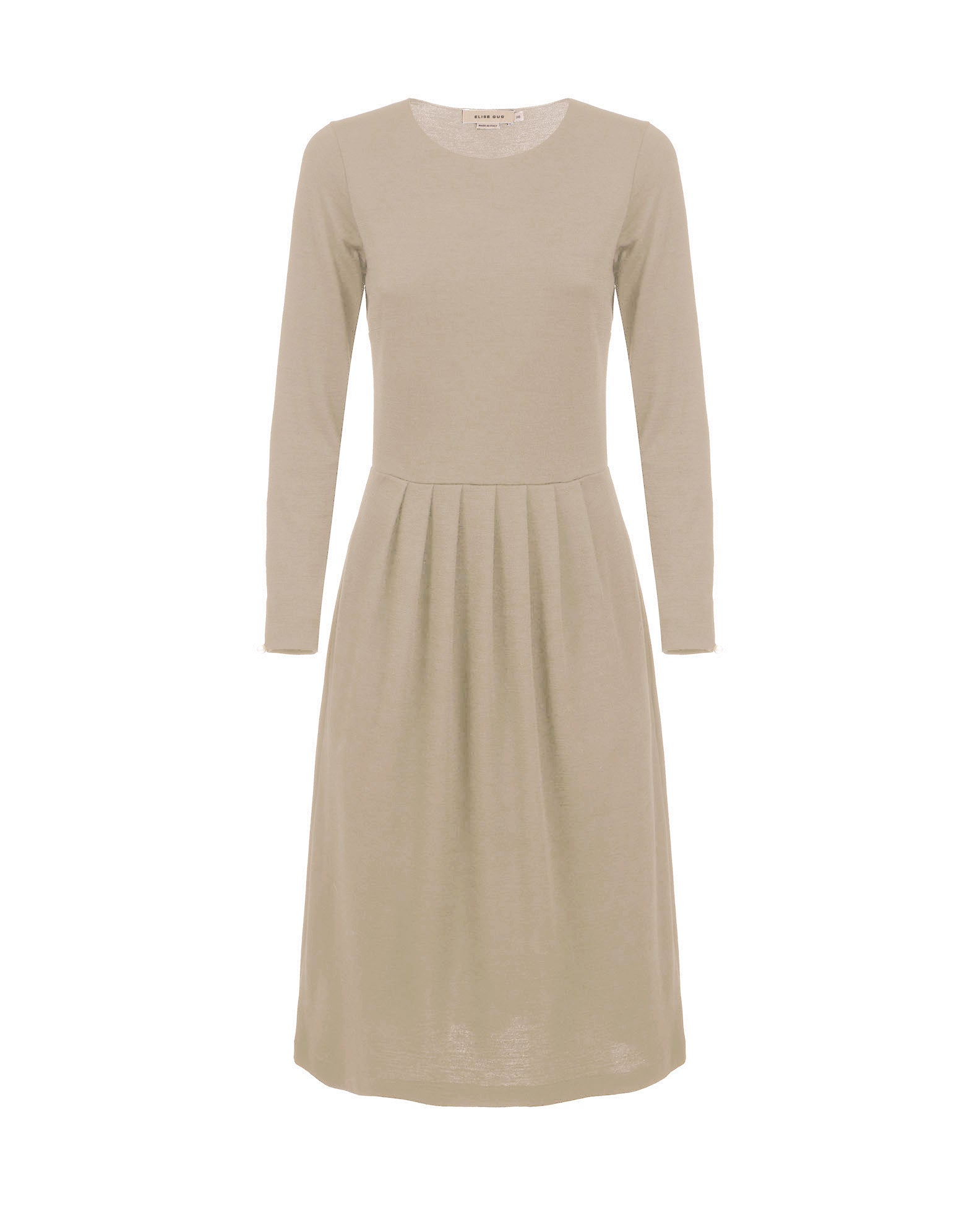 Classic Gug Dress With Pleated Skirt - Beige