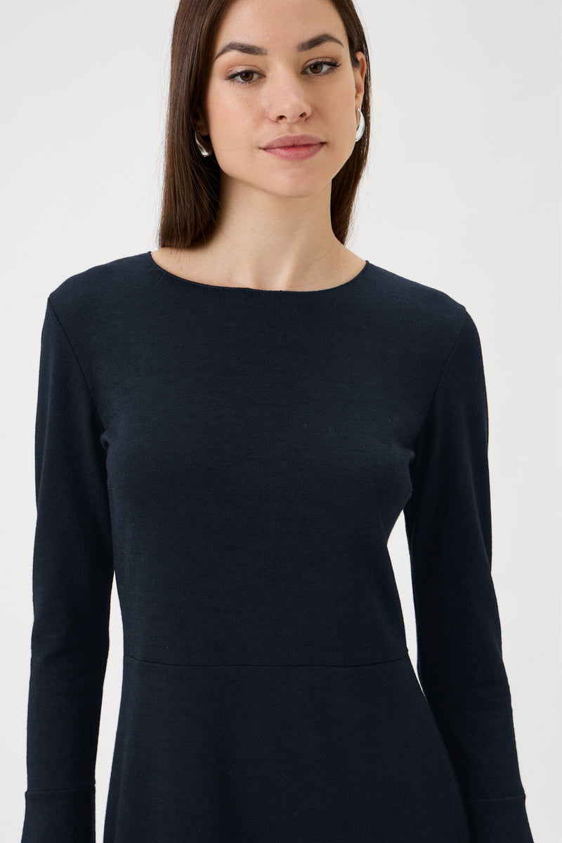 Dress With Flared Bottom Sleeve - 9504 Blue