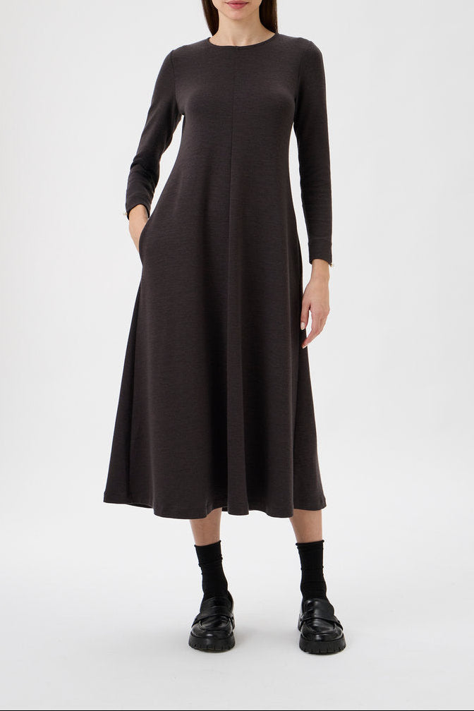 Flared Skirt Dress - 9505 Cioccolato