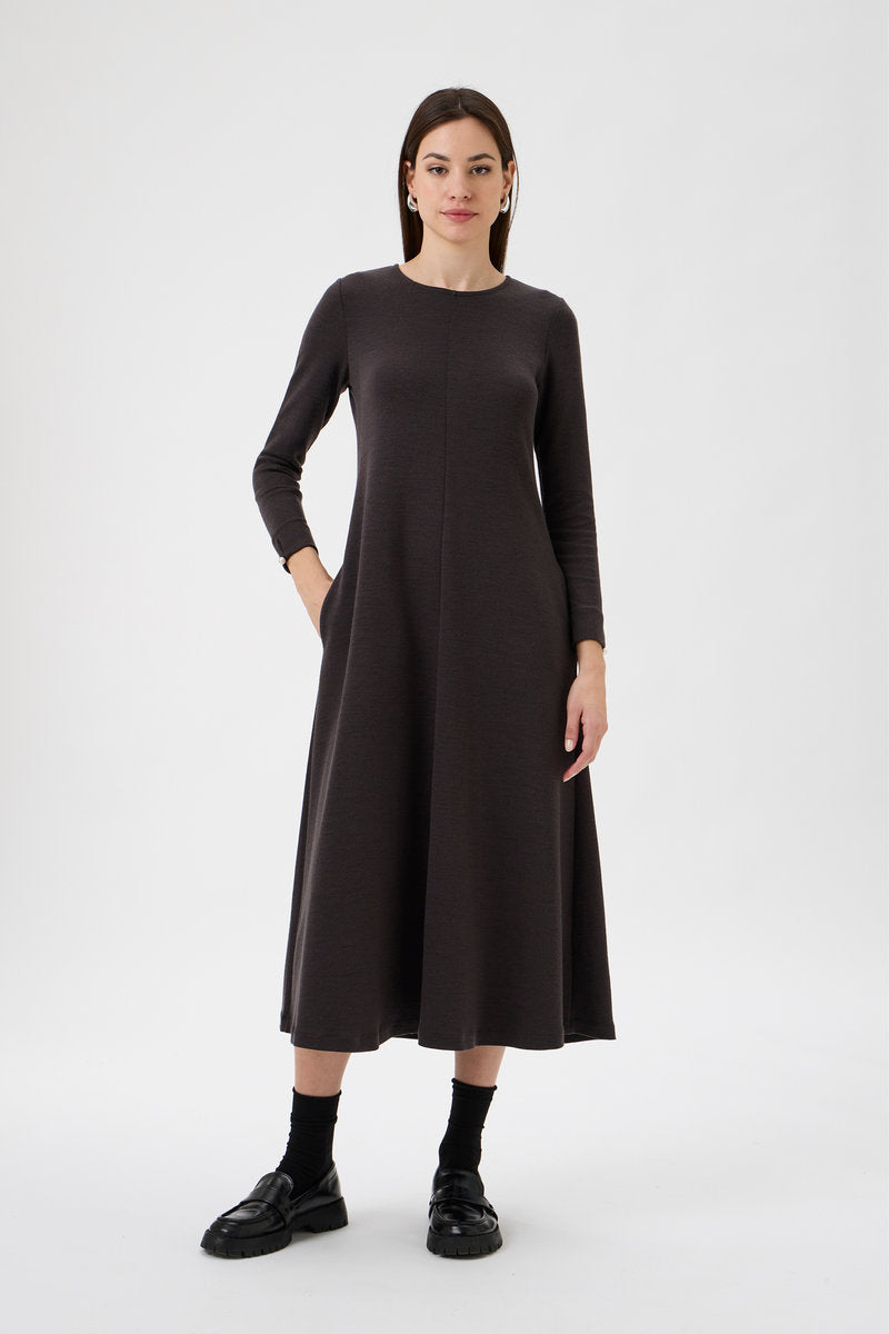 Flared Skirt Dress - 9505 Cioccolato
