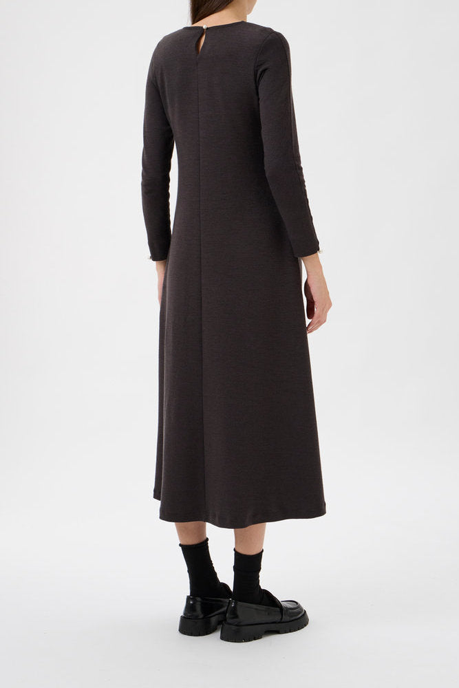 Flared Skirt Dress - 9505 Cioccolato