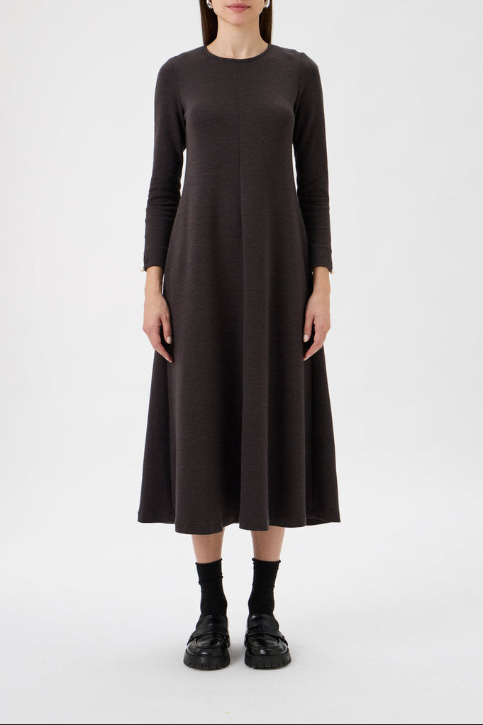 Flared Skirt Dress - 9505 Cioccolato