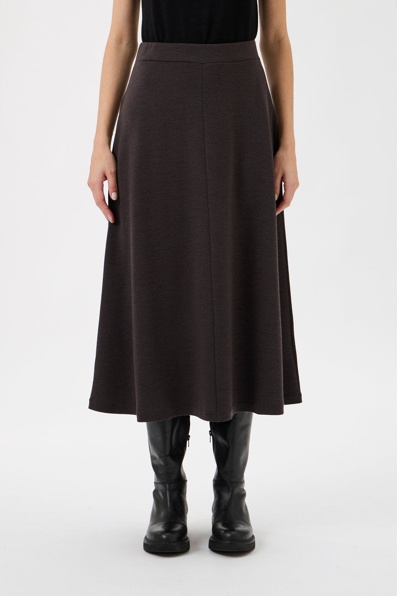 Medium Length Wide Flared Skirt - 3348 Cioccolato