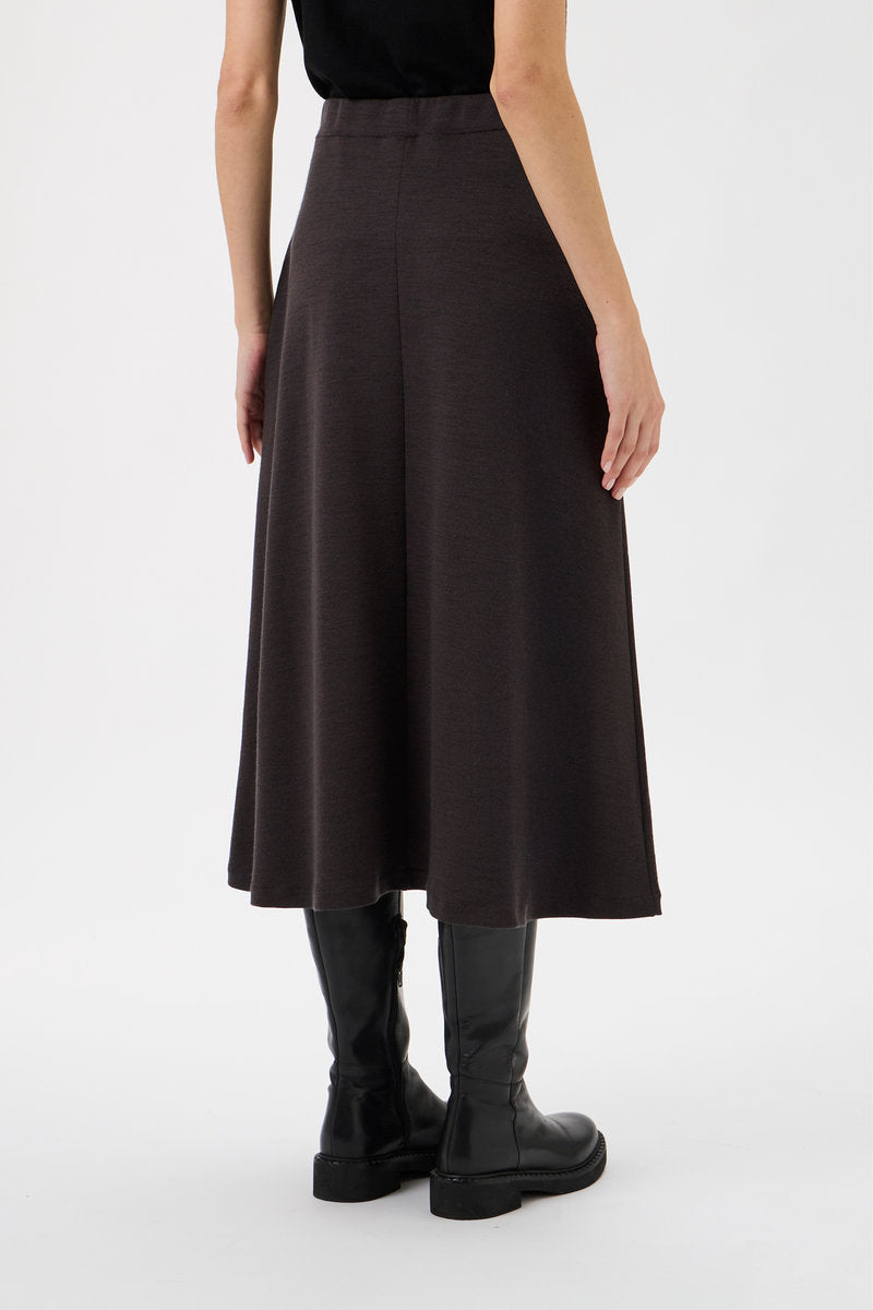 Medium Length Wide Flared Skirt - 3348 Cioccolato
