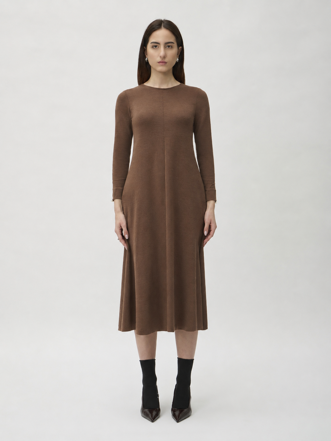 Flared Skirt Dress in Darfo – 9505 Ambra