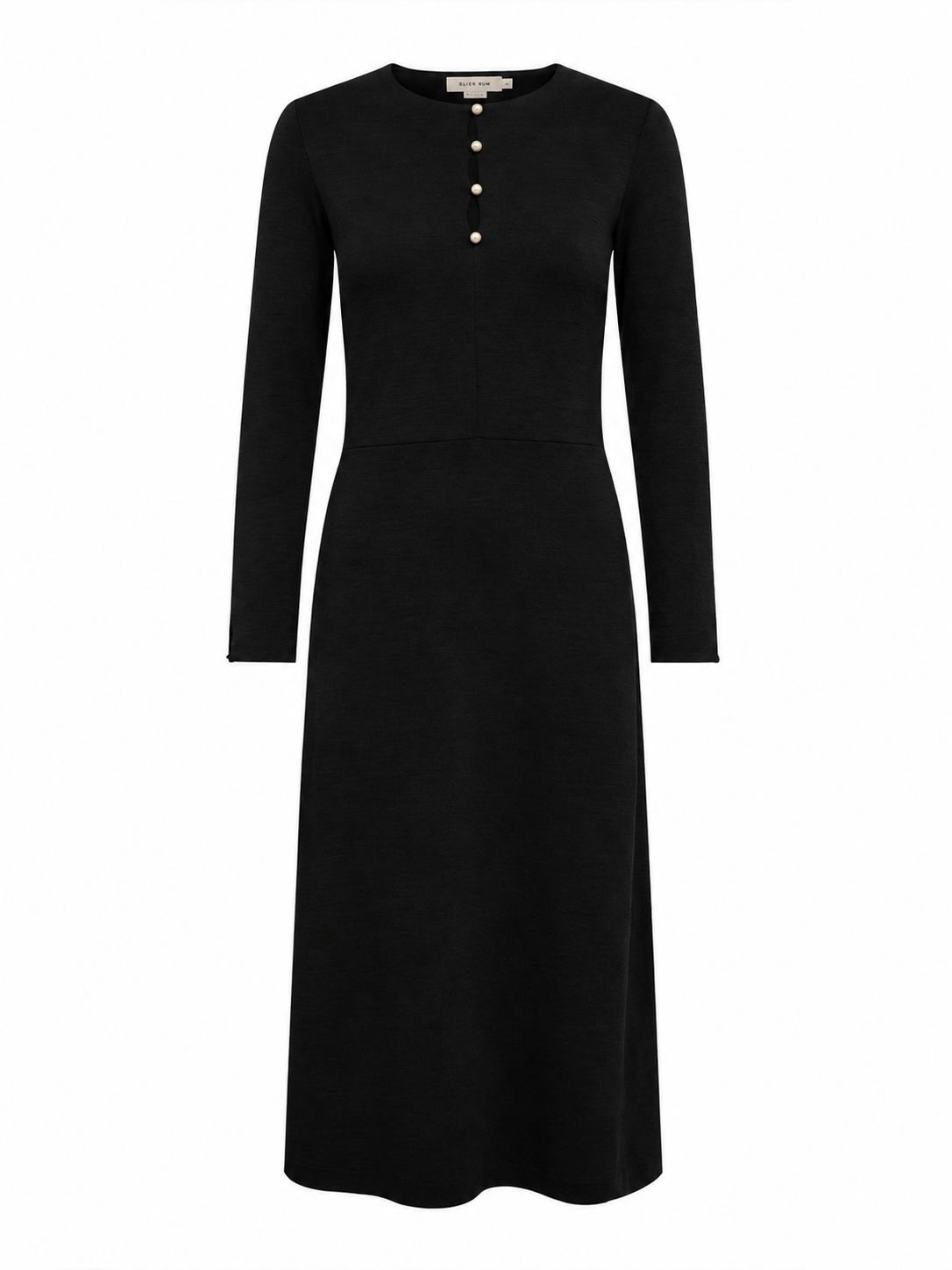 Dress with Pearl Buttons Front in Darfo – 9525 Black
