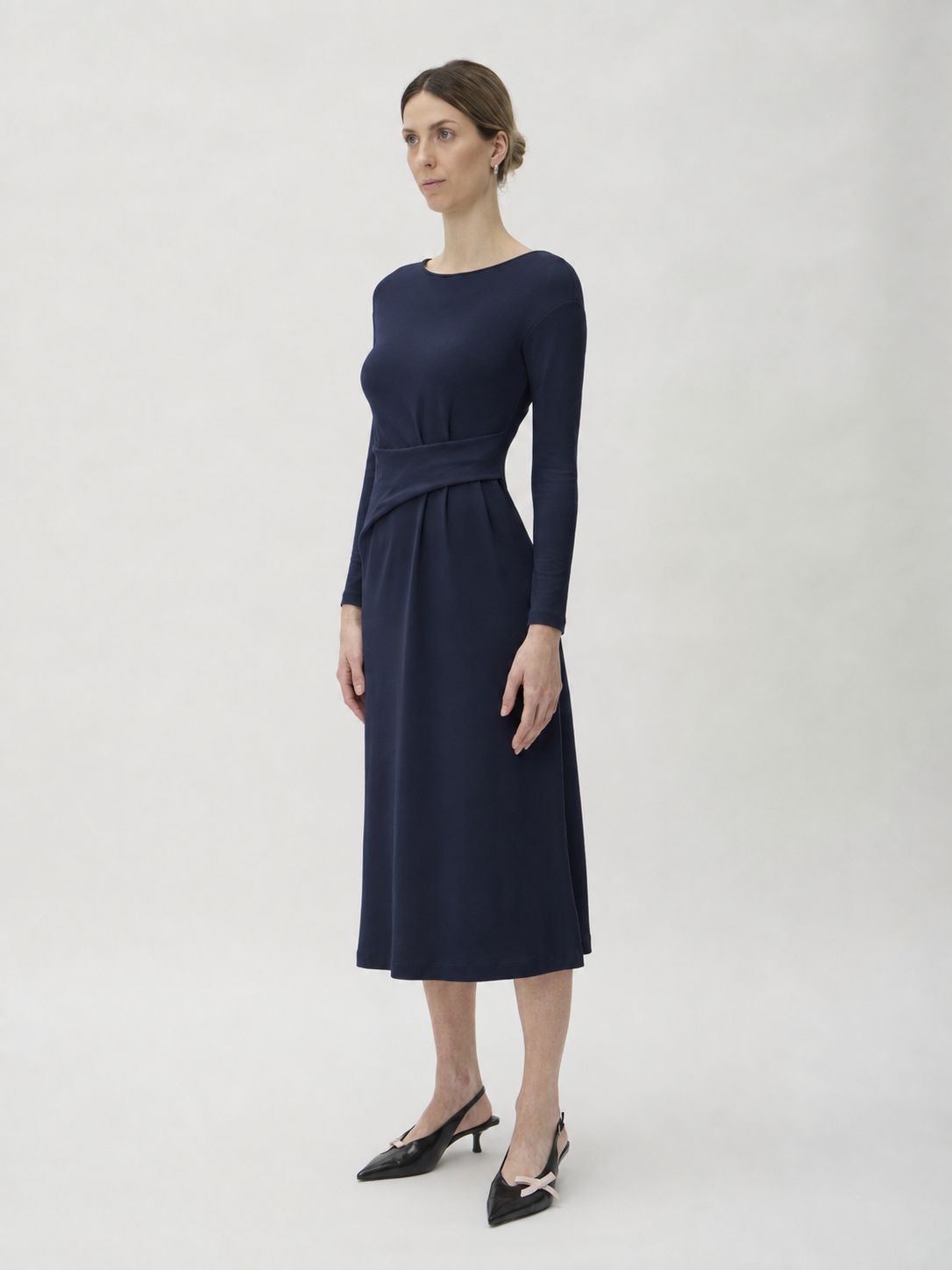 Dress with Waist Details in Darfo – 9526 Blue
